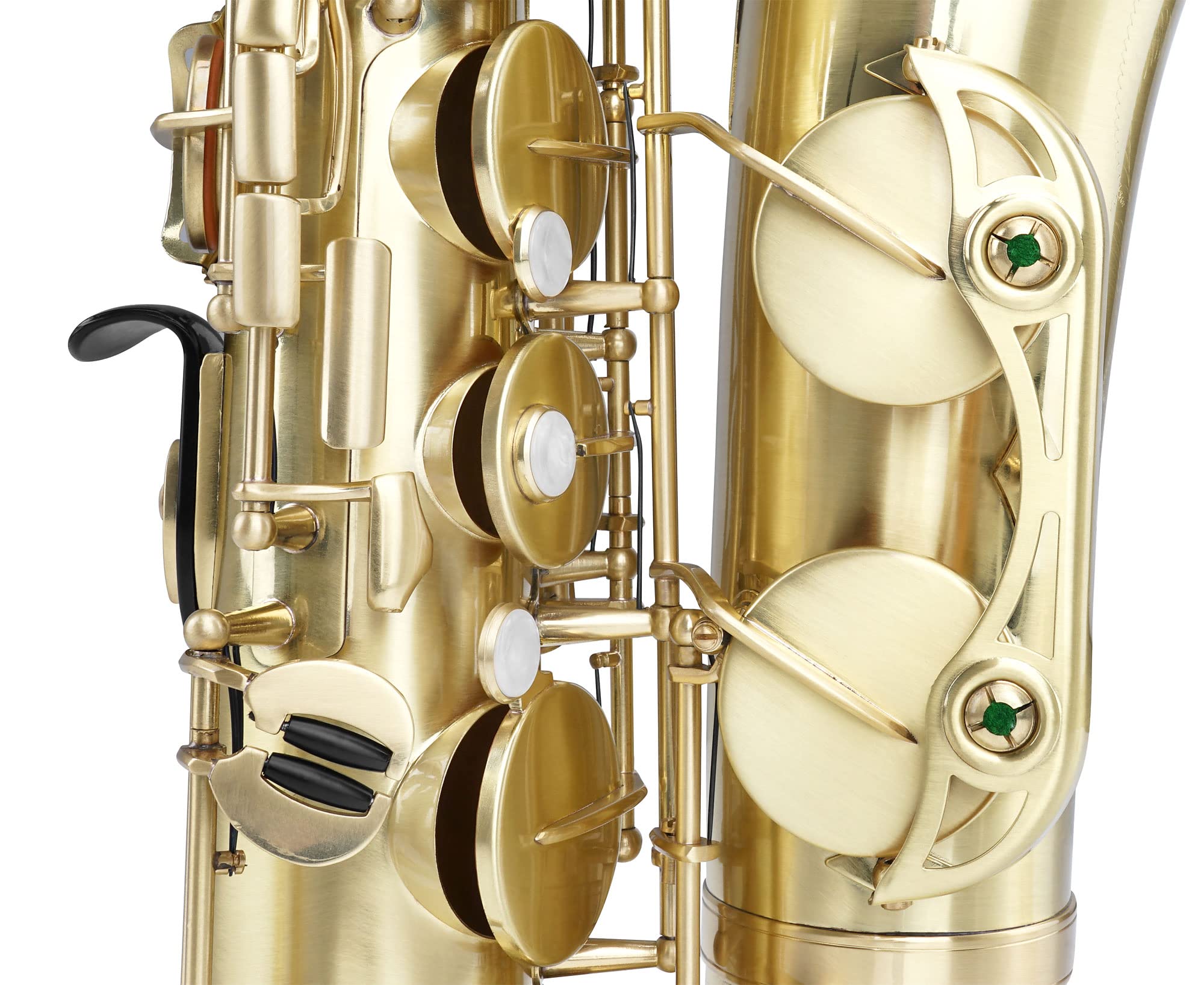 Classic Cantabile TS-450 Bb Brushed Tenorsaxophon Set (Zubehör: Mundstück, Koffer/Rucksack, Saxofonständer, Stimmgerät/Metronom, Notenständer) Messing gebürstet