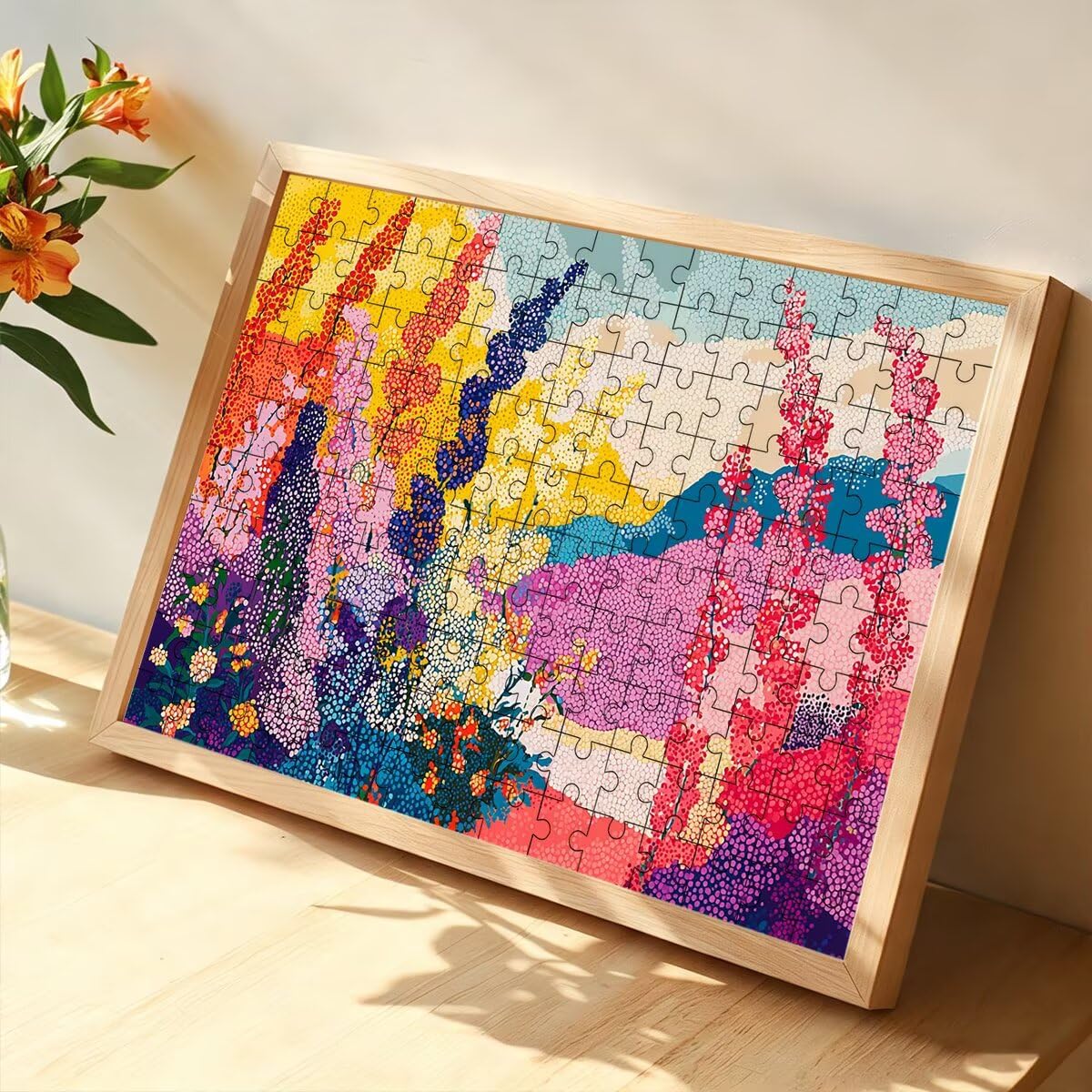 Puzzle 1500 elementów kolorowe, abstrakcyjne drewniane puzzle dla dorosłych