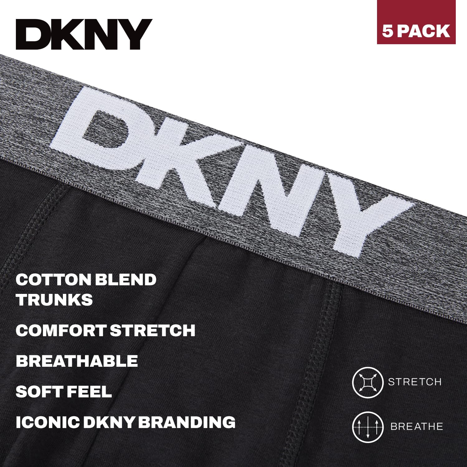 DKNY Portland Costume da Bagno Uomo (Pacco da 5)