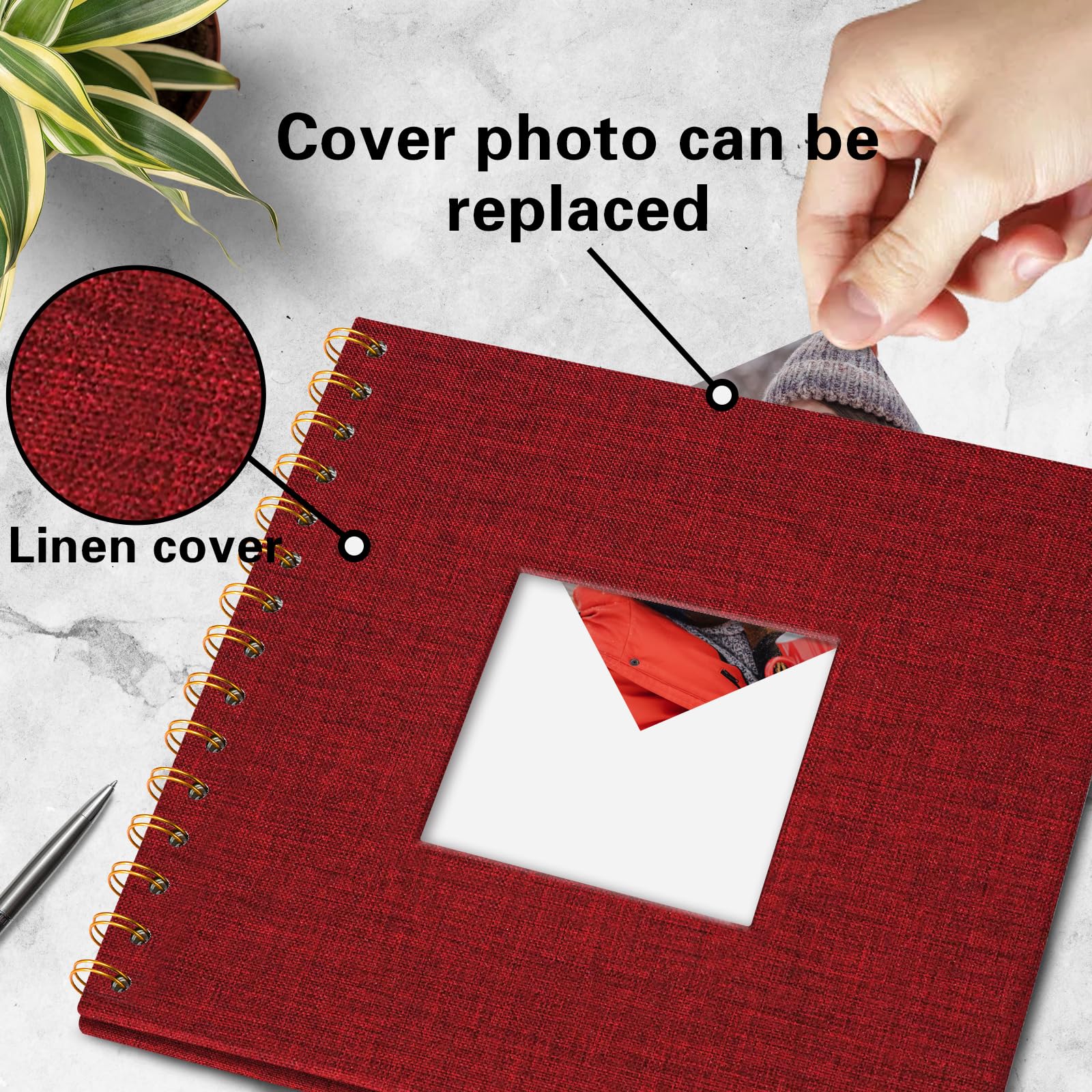 Vienrose Album Scrapbook Fai Da Te 20,5x20,5 Cm – Copertina In Tela Beige, 40 Pagine Bianche, Kit Completo Con Accessori