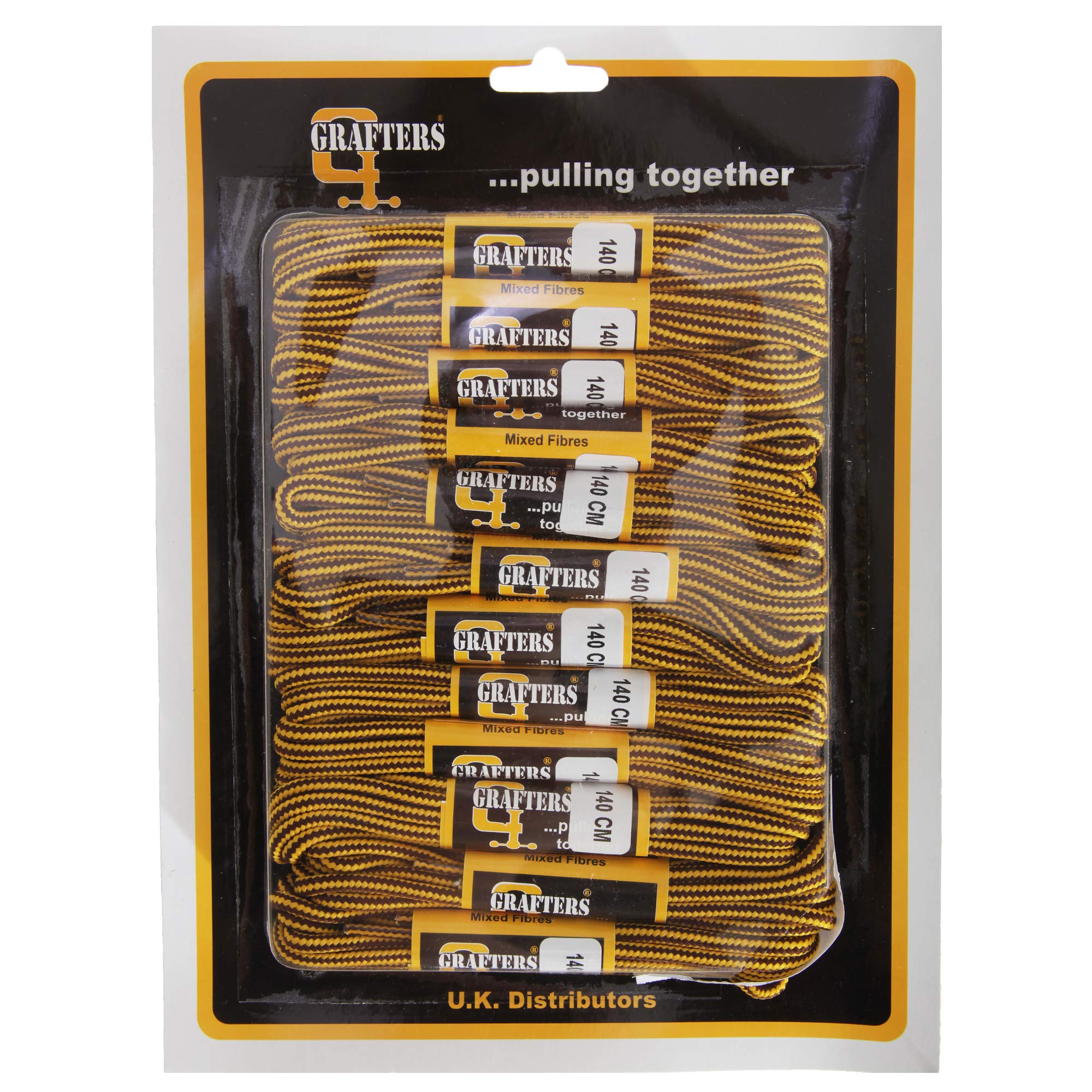 140CM Strong Work/Hiking Boot Laces (Yellow/Brown)