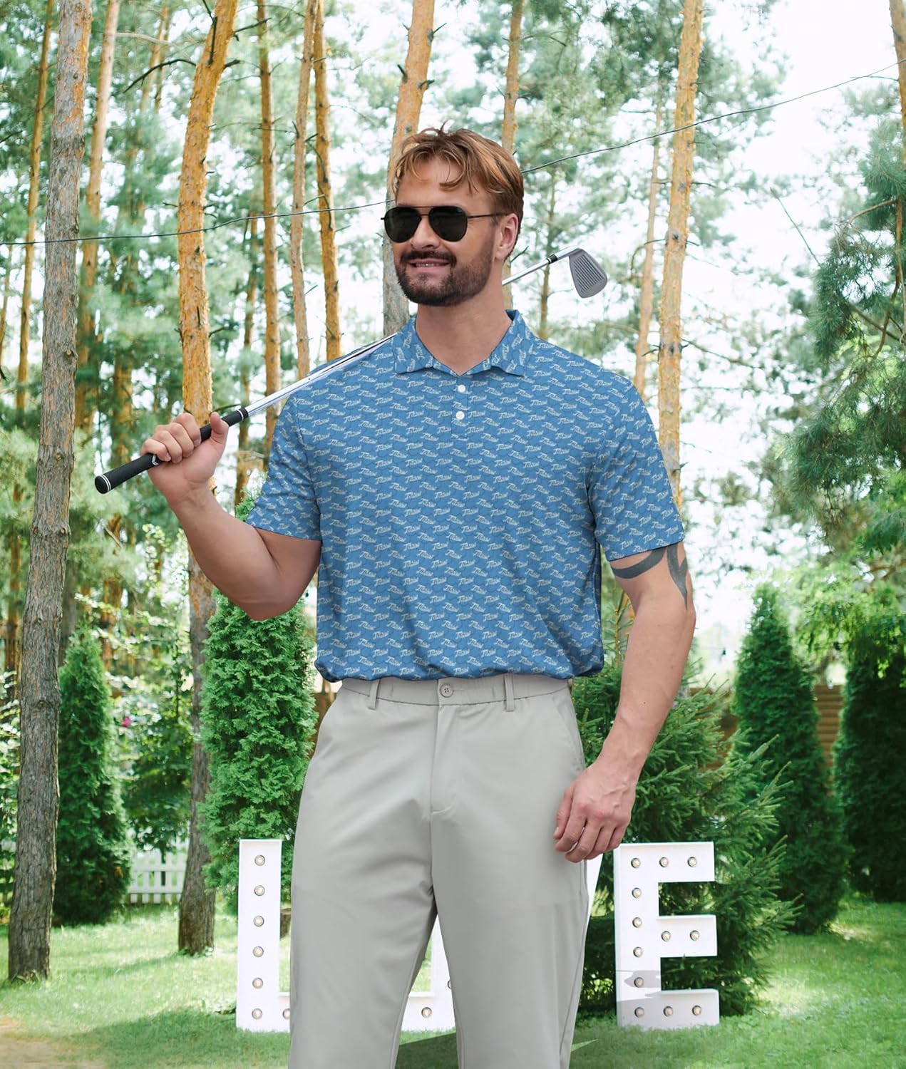 Mens Golf Shirts Golf Polo Shirts for Men Short Sleeve Polo Shirts Golf Gifts - Image 3