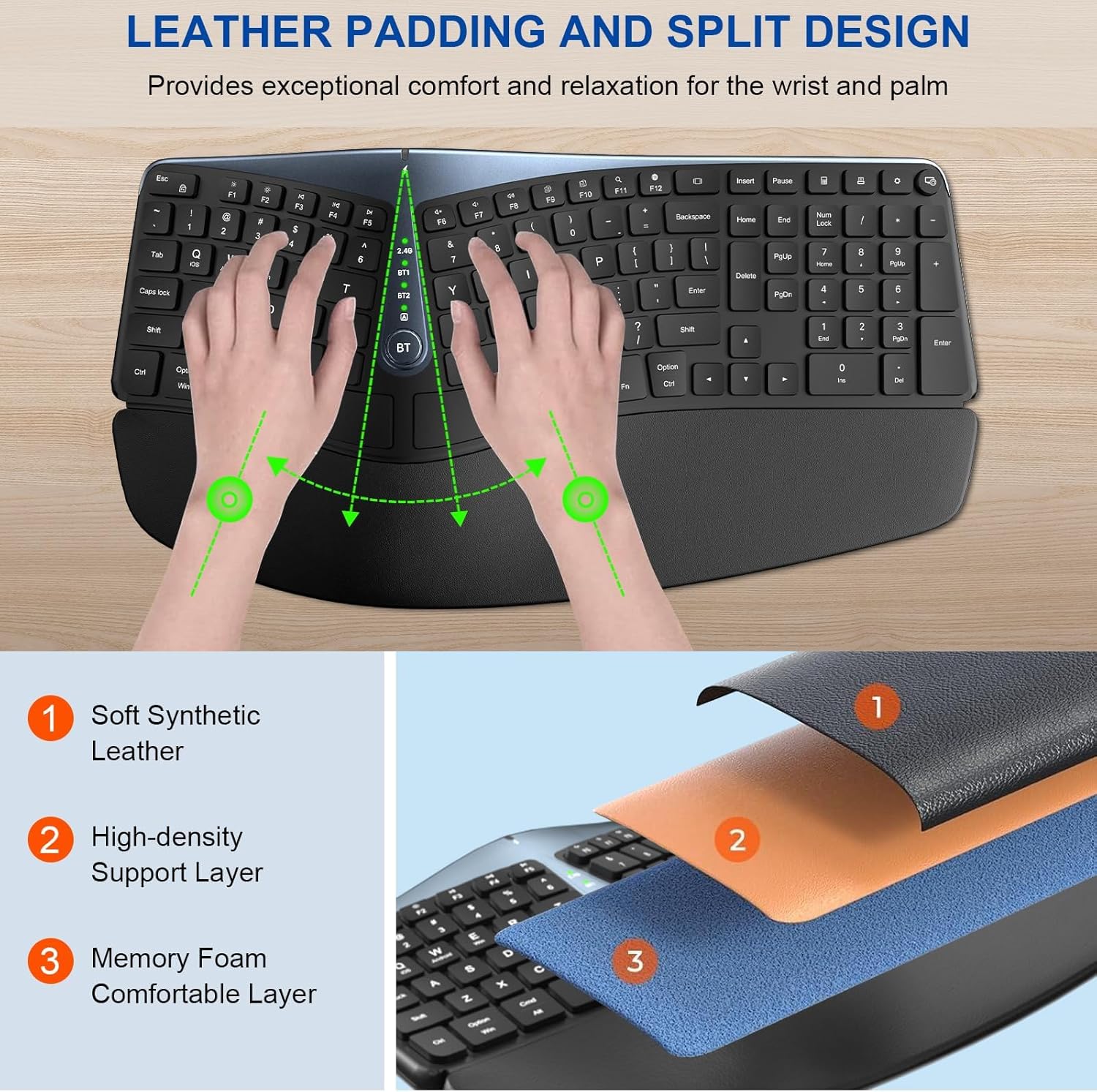 Ergonomic Wireless Keyboard and Mouse, MK835 Ergo Kosovo | Ubuy