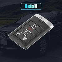 Vista 7 de X AUTOHAUX Funda para llavero de 5 botones sin llave, cubierta de llave remota para Cadillac SRX 10-15 para Cadillac ATS 13-14 NBG009768T con hoja