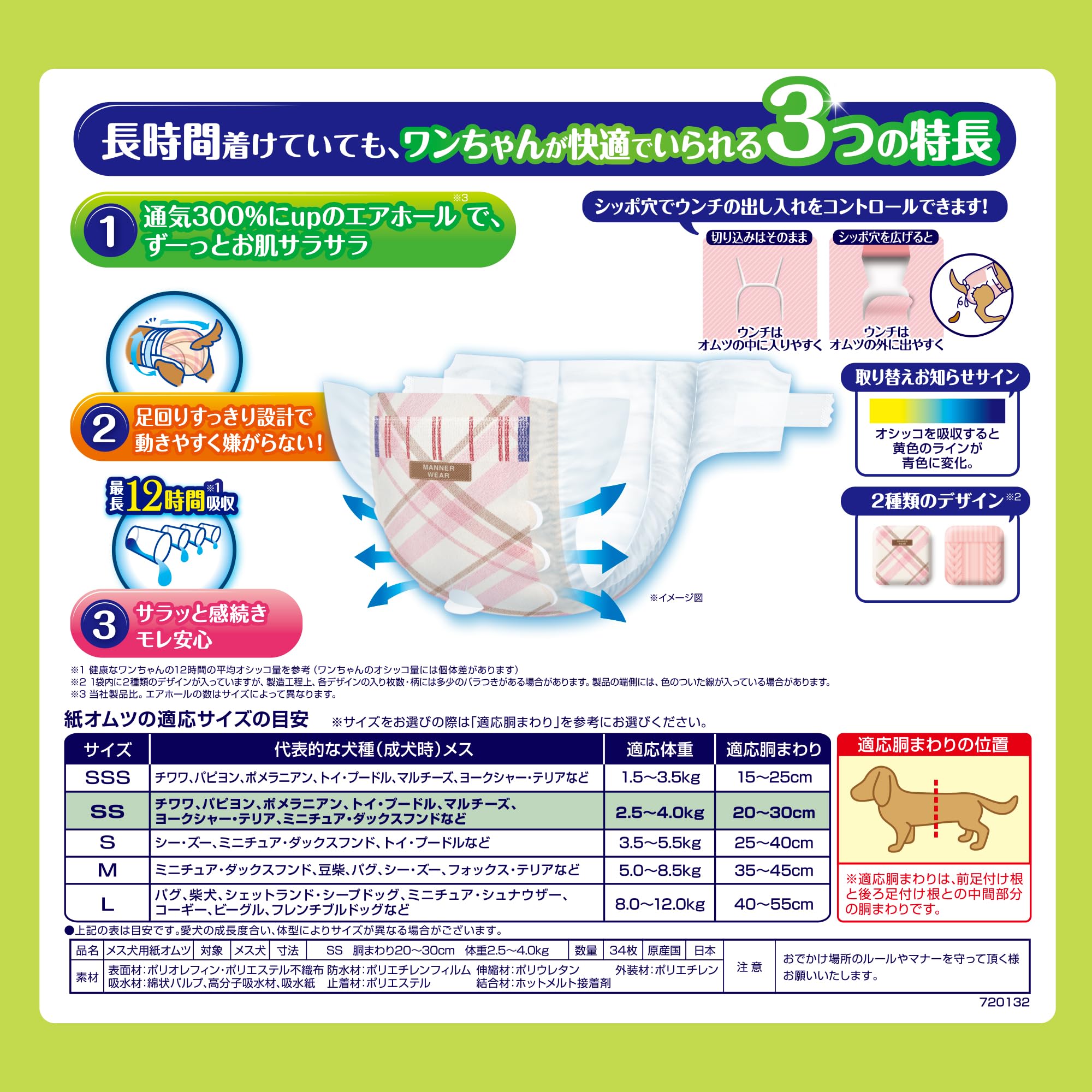 Amazon.co.jp: マナーウェア 犬用 おむつ 長時間オムツ 女の子用 SS