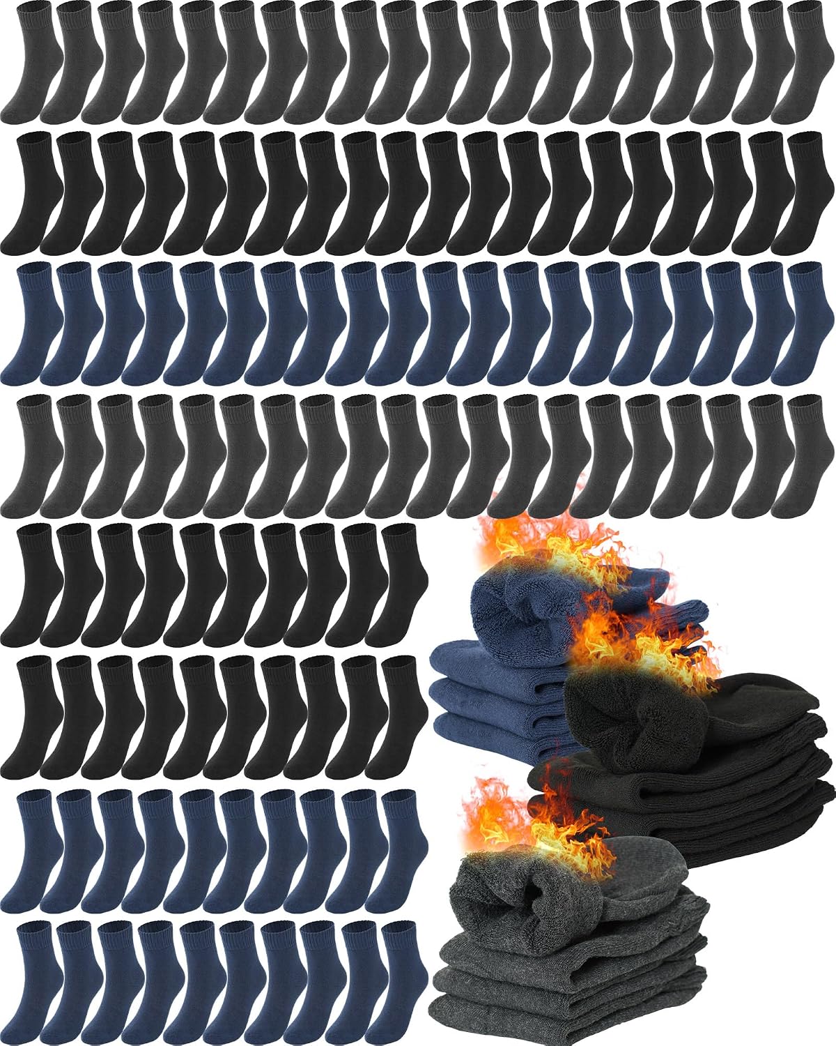 Chicingyou Winter Socks Bulk for Homeless Donation Homeless Care Supplies Warm Thermal Socks for Men Women