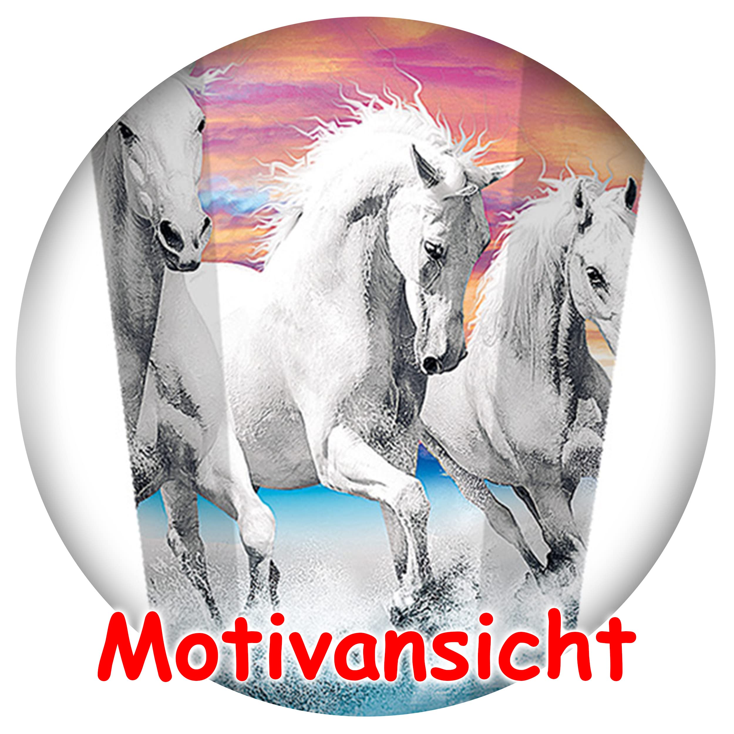alles-meine.de GmbH Schultüte - mit 3D Glitzer - Effekt ! - Pferde am Strand - 50-85 cm - Größe wählbar - inkl. komplette Füllung + Name + Bänder Schleife + Kunststoff Spitze -..