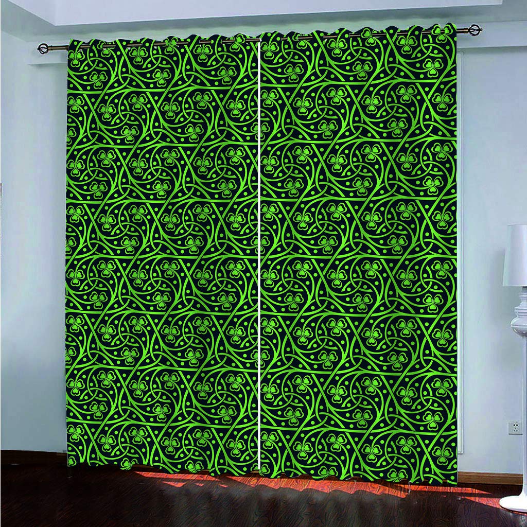 Tenda Occhielli Pianta Di Fiori Verdi Poliestere Tenda Stampato In 3D Tende Oscuranti Termiche Isolanti Per Casa Moderne Camera Da Letto Soggiorno Hotel 180x210cm