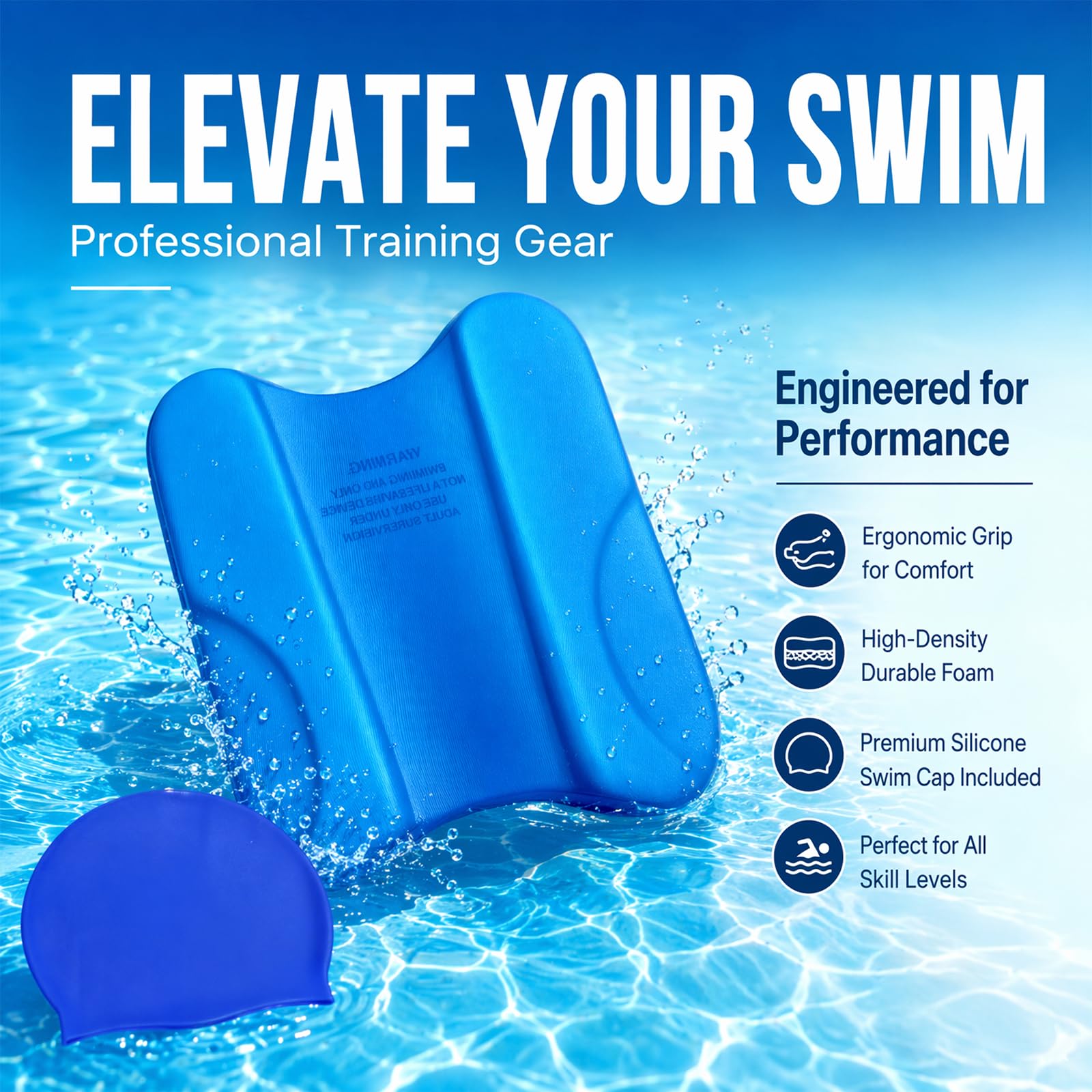 Schwimmbrett Kinder Erwachsene, Schwimmhilfe für Anfänger Geeignet, Pullkick Arena Pull Kick Schwimmkissen, Zur Optimierung der Technik Und der Körperhaltung Beim Schwimmtraining