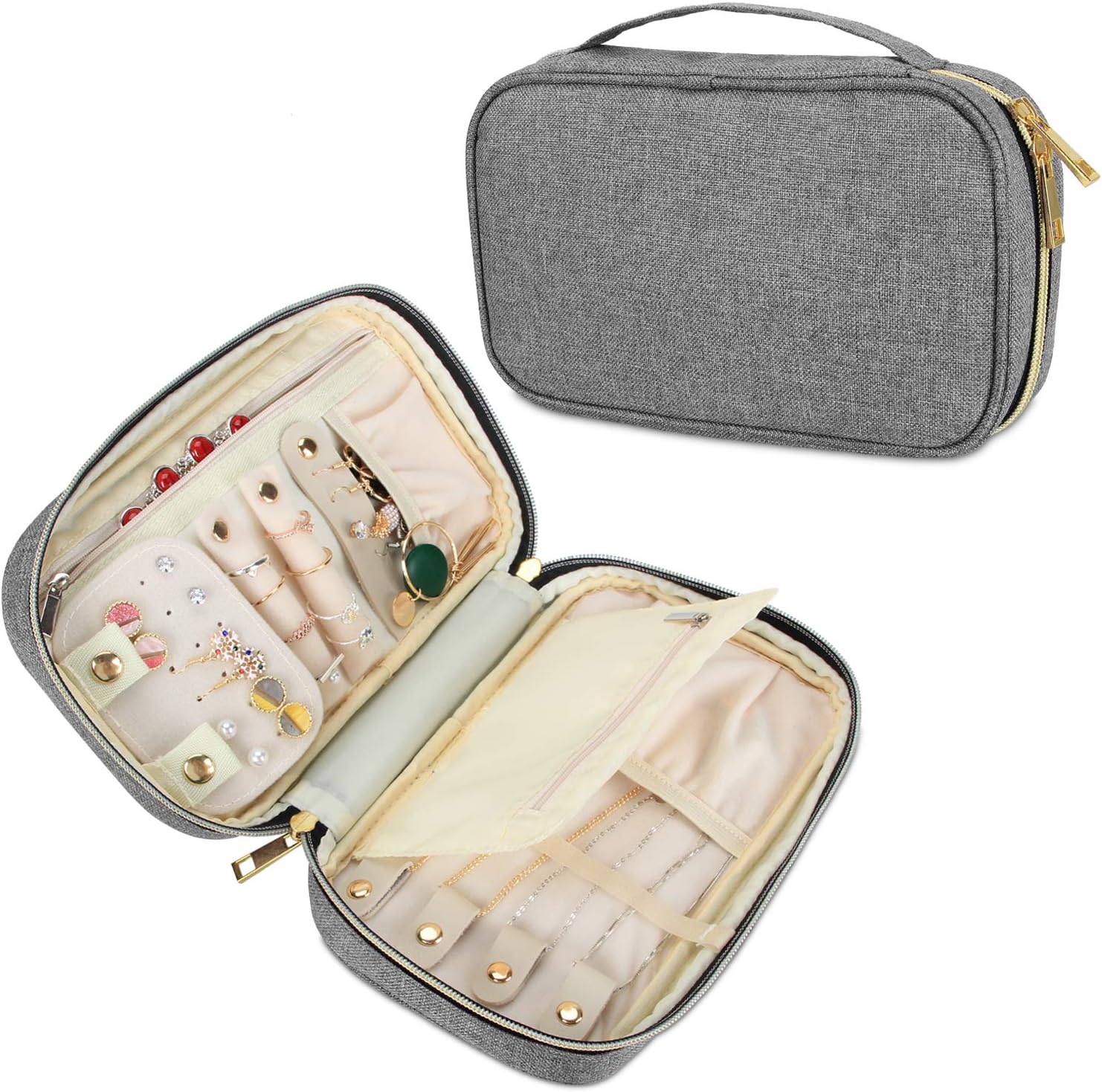 Teamoy Travel Jewelry Case, Jewelry Storage Organizer for Necklaces
