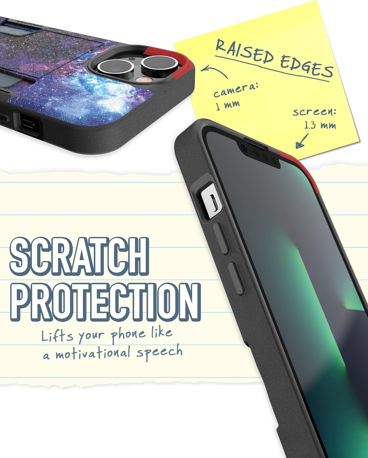 Smartish® iPhone 14 Wallet Case - Wallet Slayer Vol. 2 [Slim + Protective] Credit Card Holder w/Kickstand - Drop Tested Hidden Card Slot Cover Compatible w/Apple iPhone 14 - Spaced Out