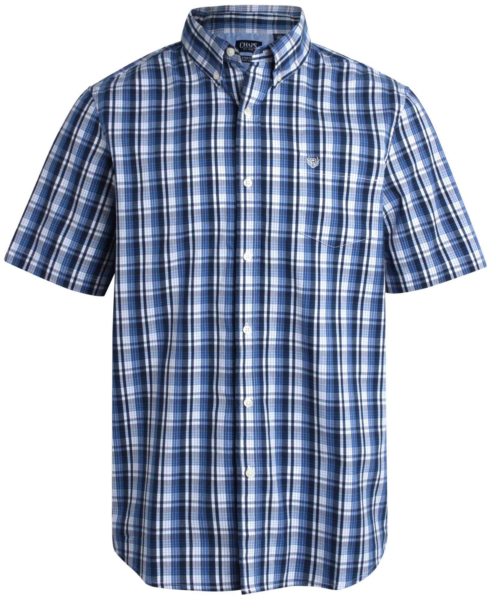 Chaps Men's Shirt - Classic Fit Short Sleeve Button Down Collared Shirt (S-2XL)