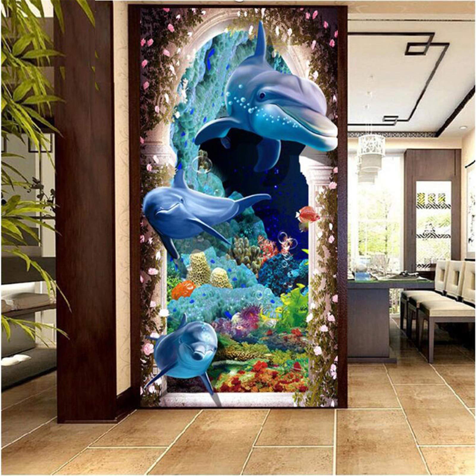 Diamond Painting dauphin grand format pour décoration salon
