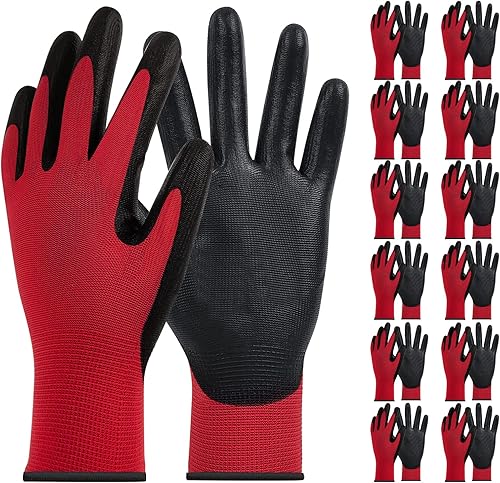 MIG4U Guantes de poliuretano  Guante ultrafino recubierto de palma de poliuretano  Excelente agarre guante de trabajo de seguridad ideal para