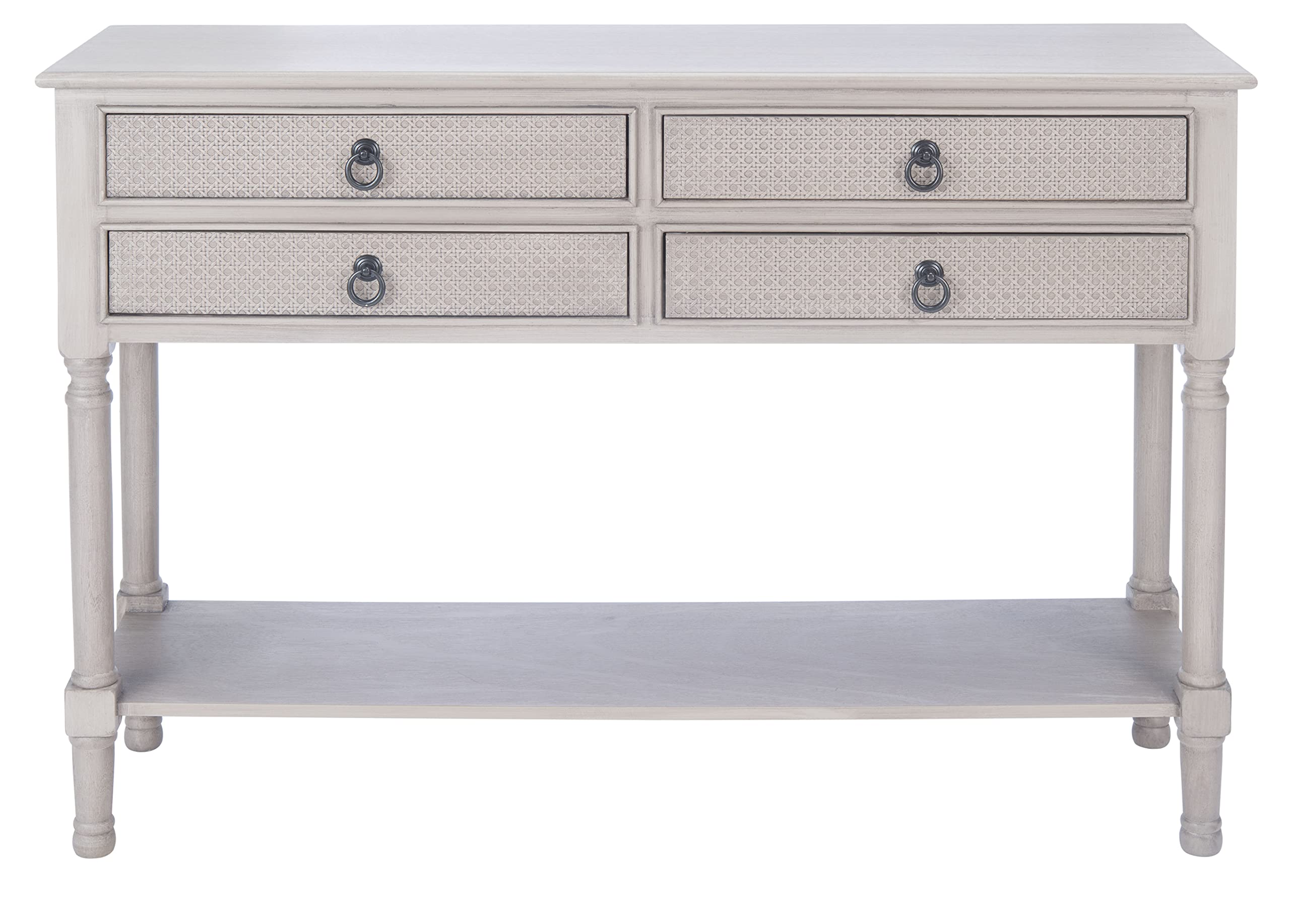 Safavieh Home Collection Haines Greige 4-Drawer Bottom Shelf Console Table