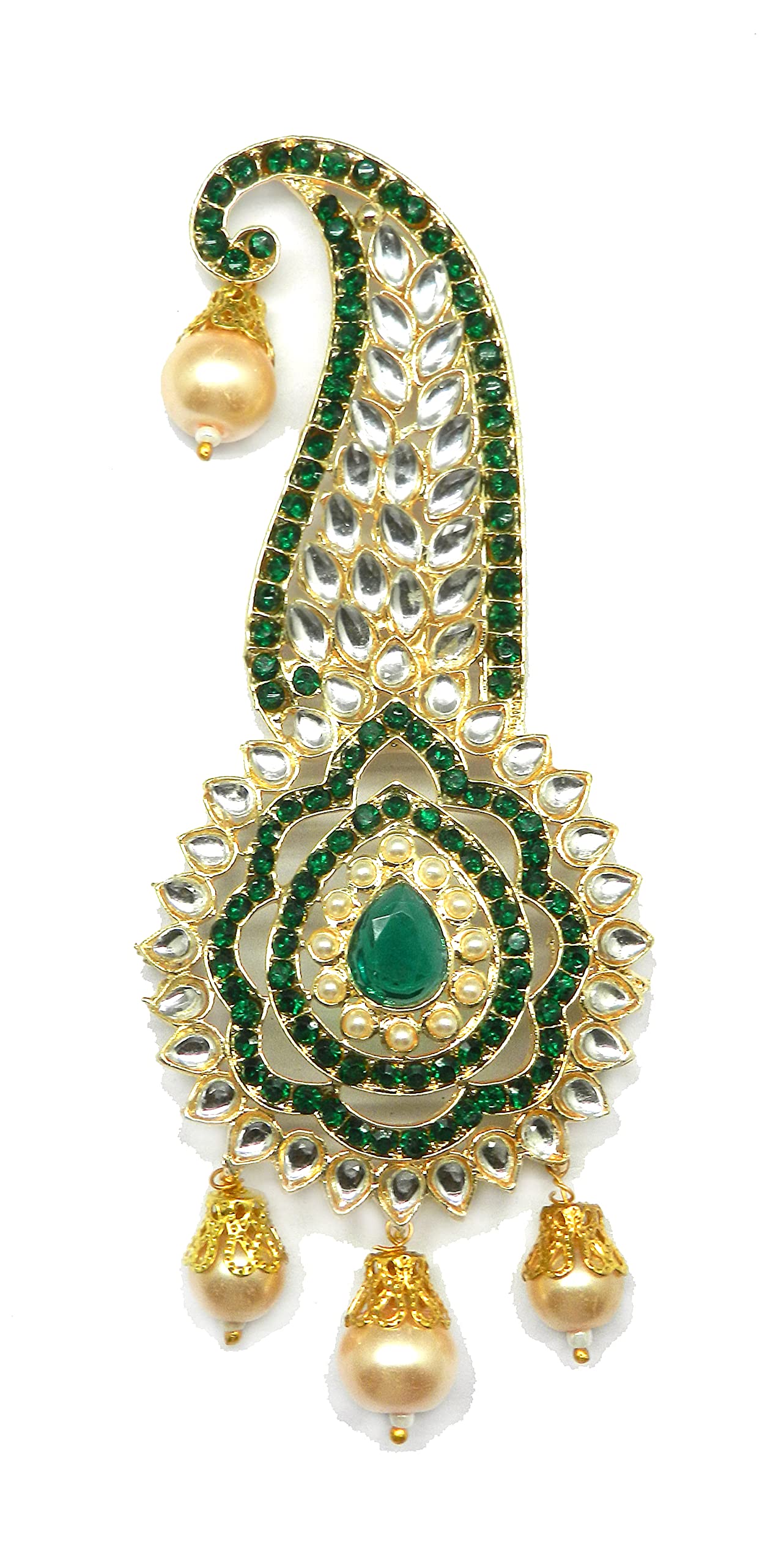 Radhesh Creation And Jewellery Gold Plated Big size Safa Kalangi for Men (Green And White) (B0BM3XXJF1) Amazon Price History, Amazon Price Tracker