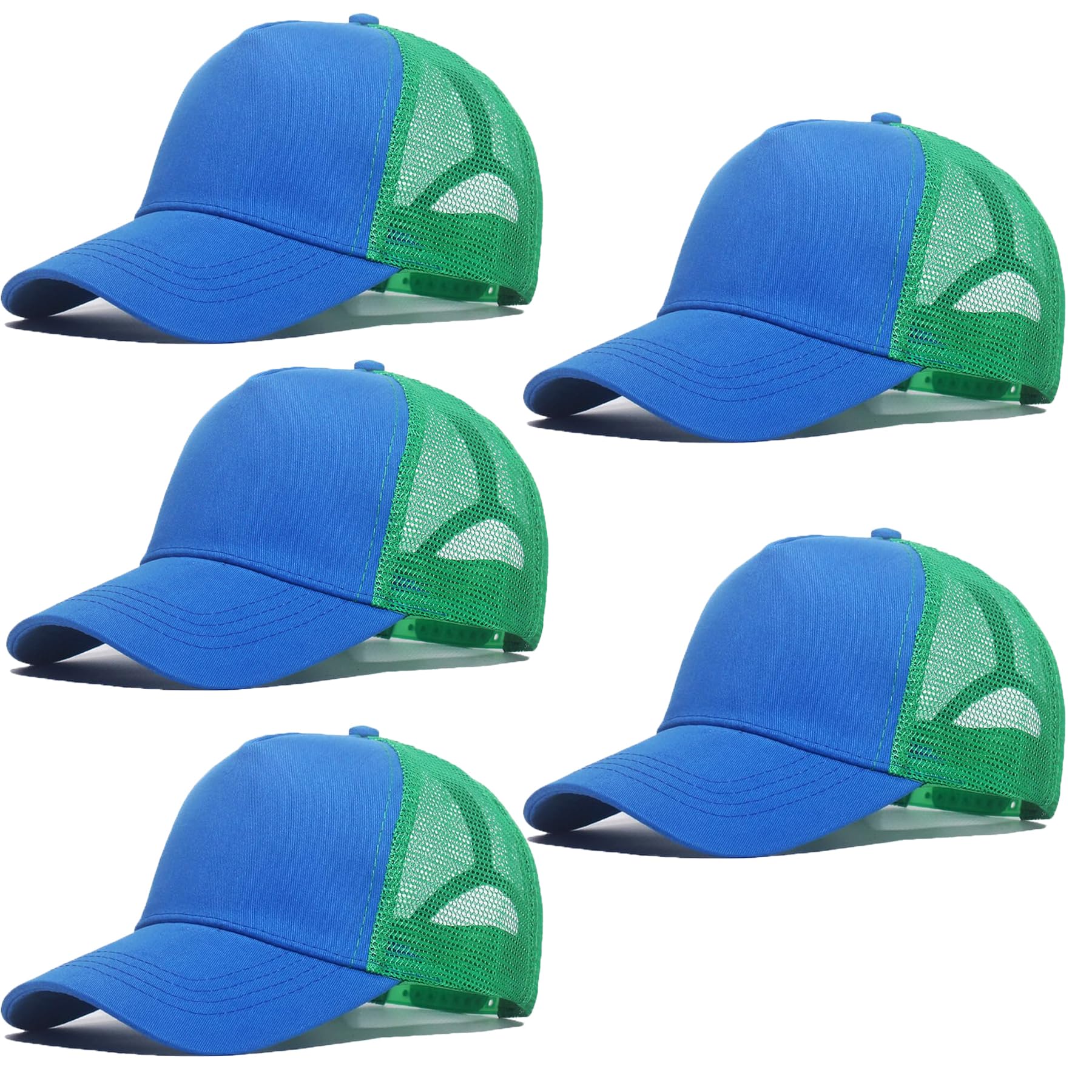 Pikpops 5 Pack Sublimation Blank Trucker Hats Mesh Baseball Caps Bulk for DIY Crafting Snapback Plain Hat Assorted