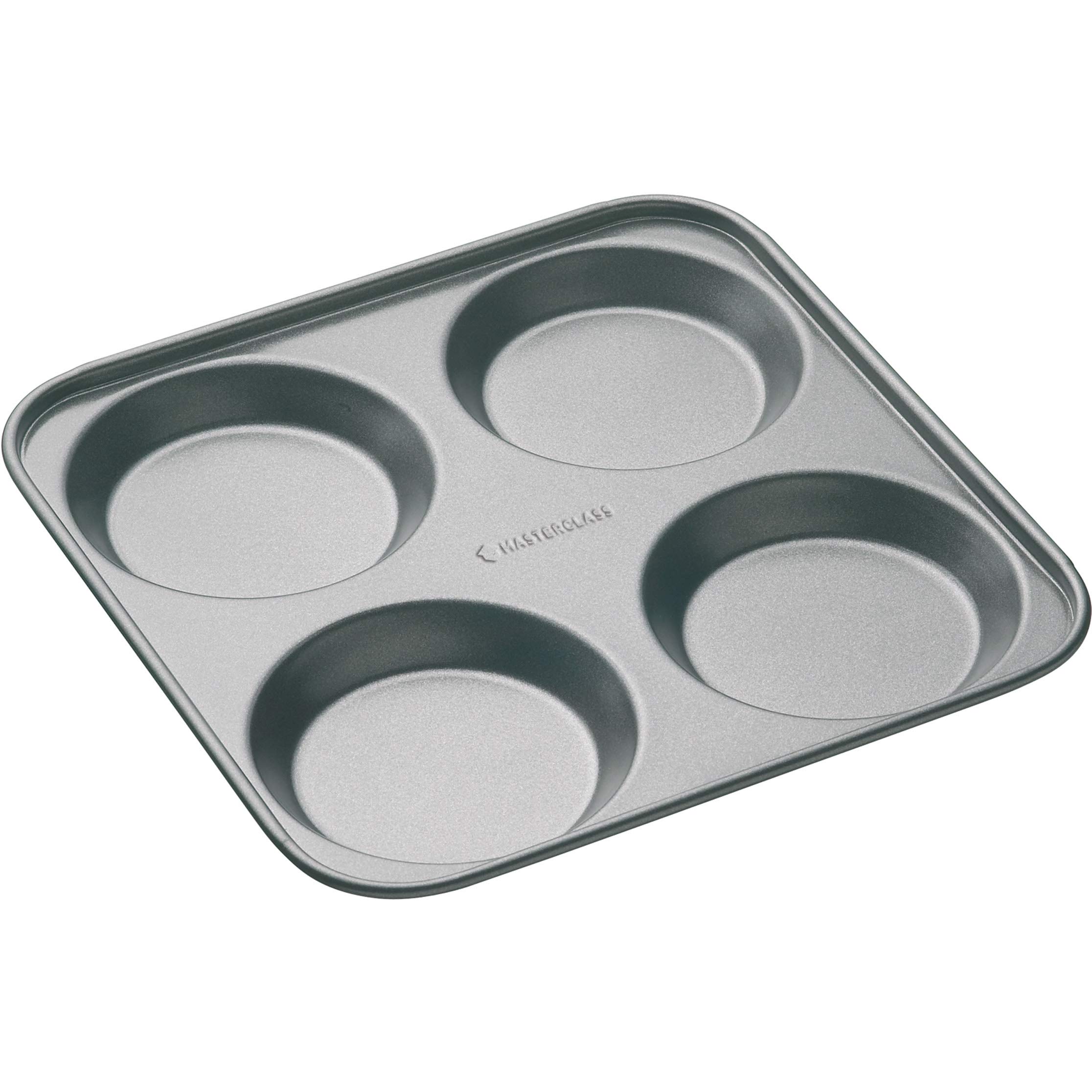 Master Class KITCHENCRAFT KCMCHB16 Non-Stick Four Hole Yorkshire Pudding Pan 24cm, Sleeved