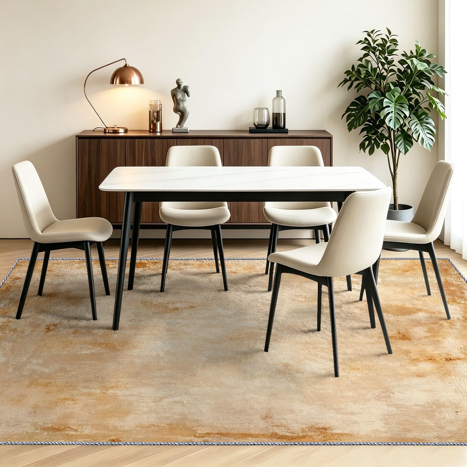 Beige Tapis Salon Lavable en Machine 80 x 150 cm Poil Ras Doux Vintage Américain Rustique Descente de Lit AntidéRapant Grain De Bois Effet Vieilli pour Chambre Interieur Salle a Manger Bureau Cuisine