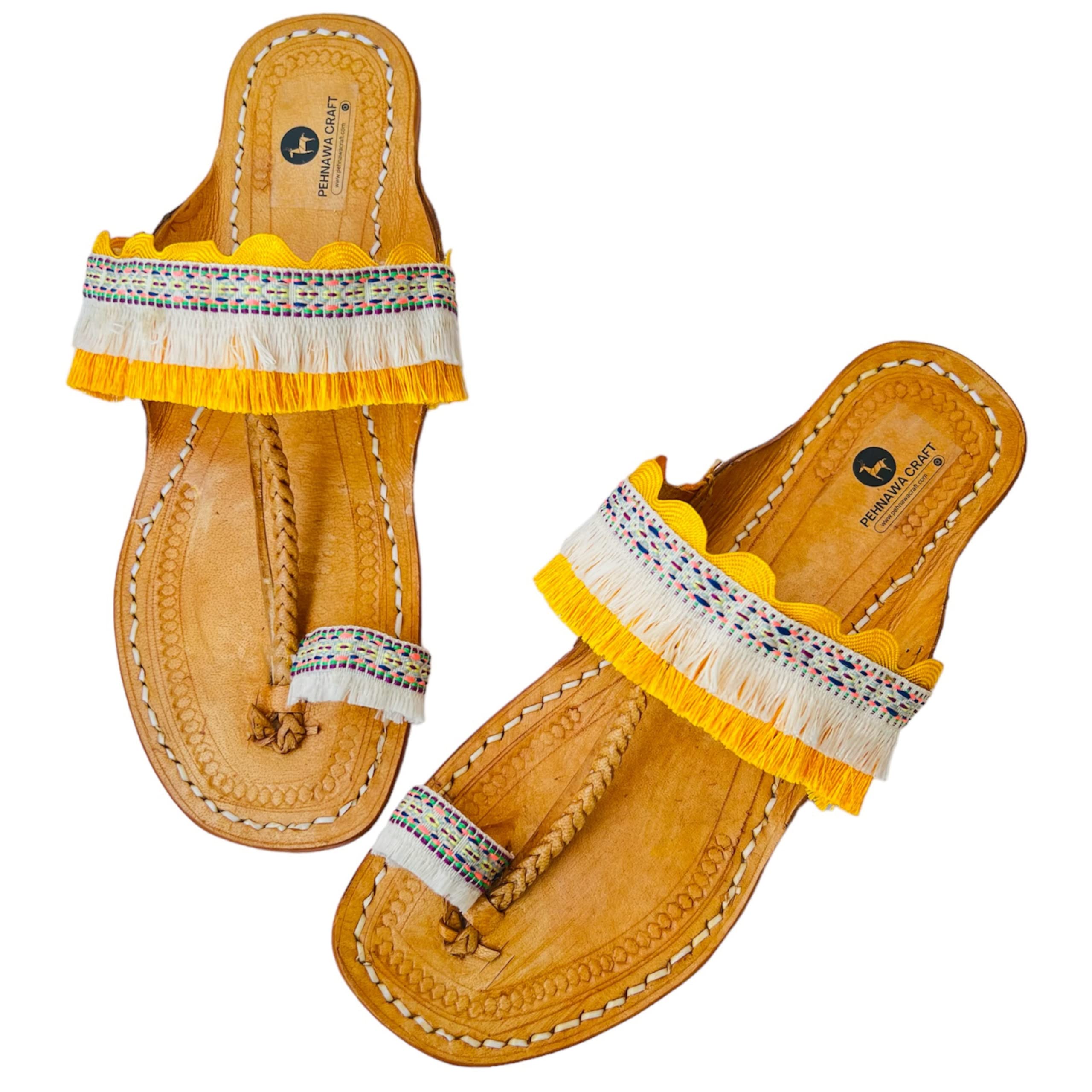 Dream Boho Kolhapuri chappal for women I Original Kohlapurii I Bite and Pinch Free I Womens & girls kolapuri I Kolhas sandle for Women Stylish | Yellow-image-21