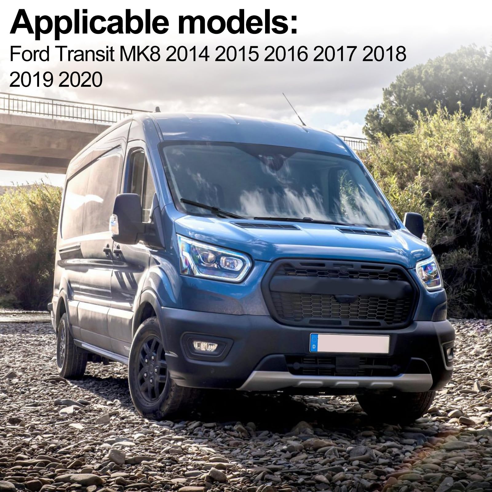 Vetro Specchietto Retrovisore Lato Destro Superiore e Inferiore per Ford Transit MK8 2014 2015 2016 2017 2018 2019 2020 Riscaldabile Vetro Specchio Esterno Convesso con Piastra di Supporto