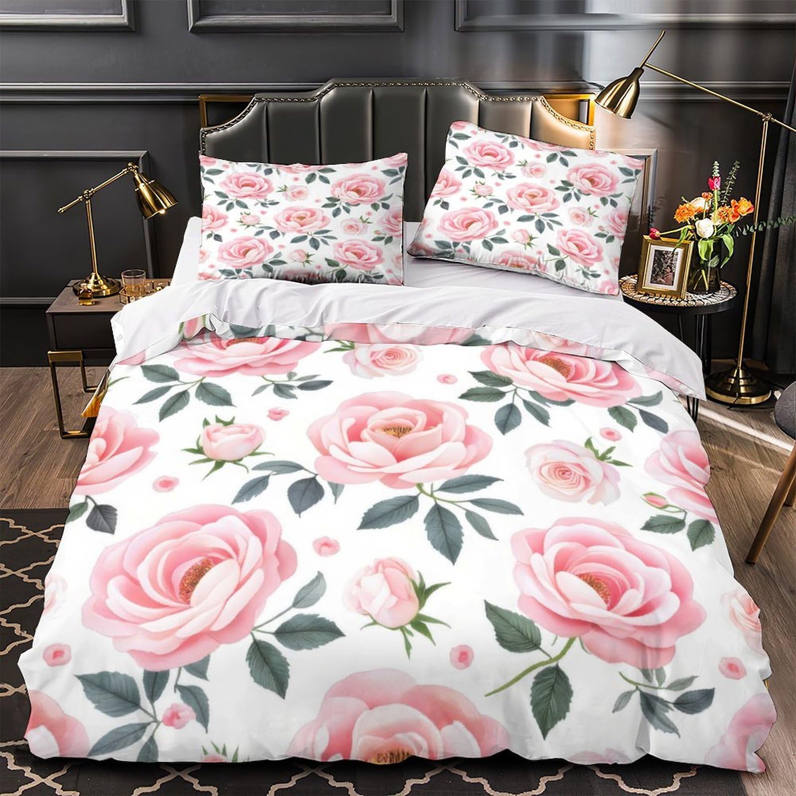 Housse de couette roses aquarelle pour transformer votre chambre en cocon fleuri