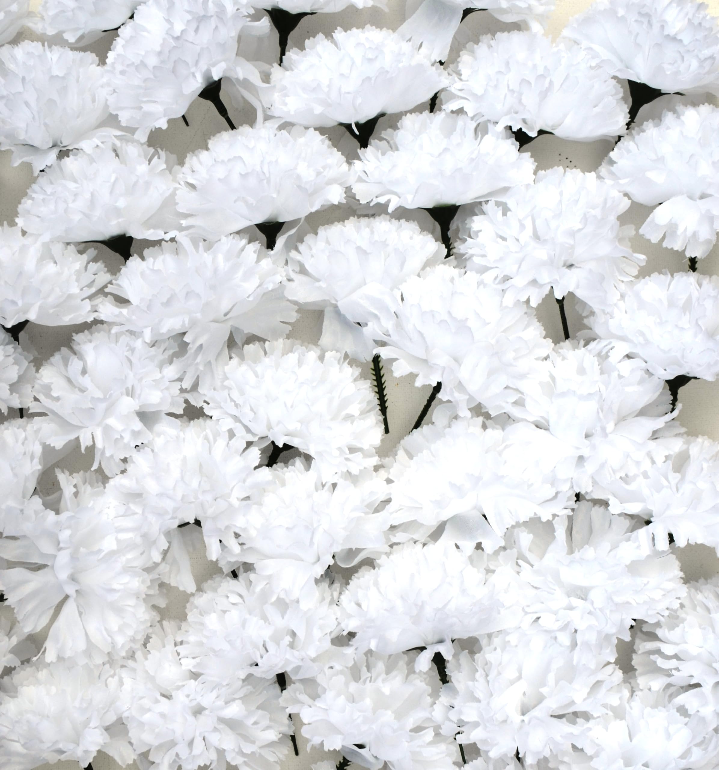 140 x Artificial White Carnation Flowers Picks for Floral Foam Tributes and Funeral Arrangements