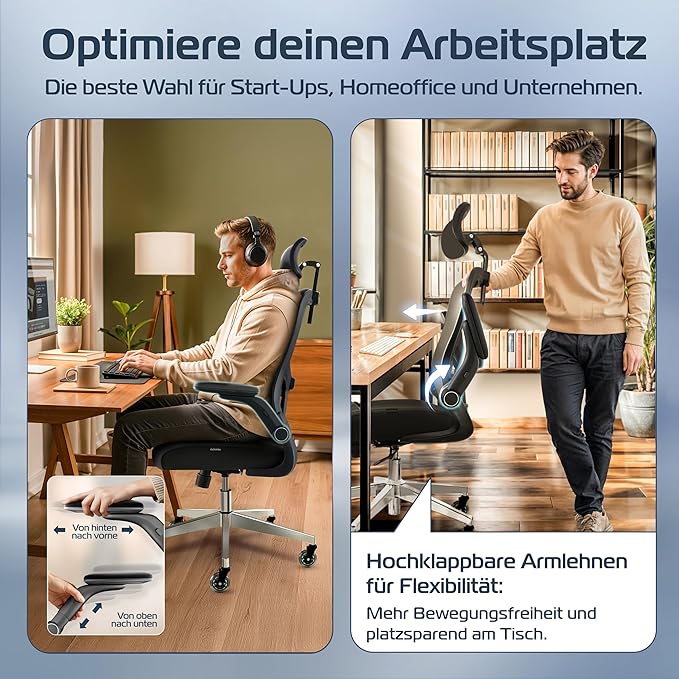 Ergonomischer Schreibtischstuhl 100% individuell einstellbar + viele Farben