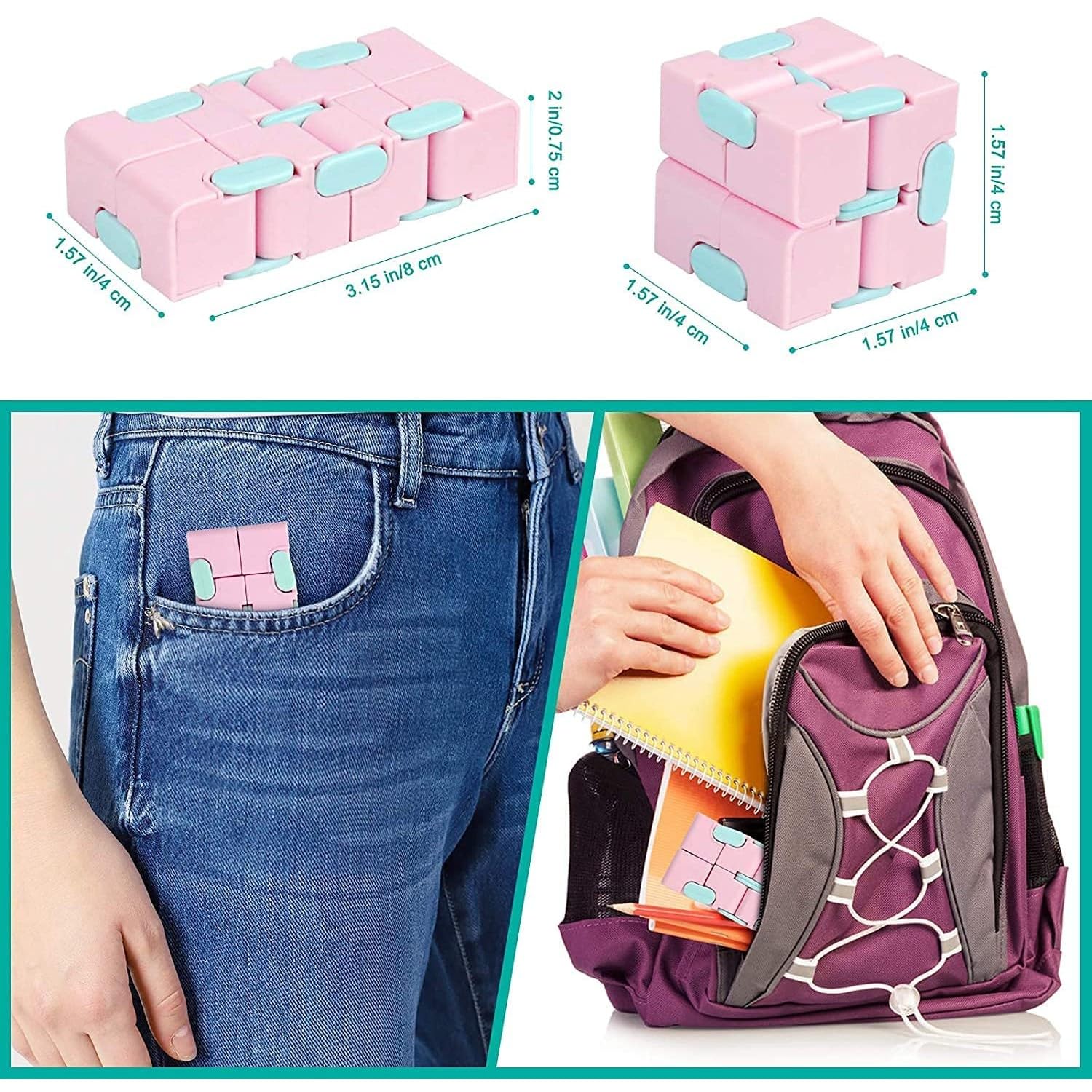 Cube Fidget Toy for Stress Relief | Mini Anti-Anxiety Fidgeting Gadget | Handheld Focus & Relaxation Toy for Kids & Adults (Multicolor) β POTLID 1