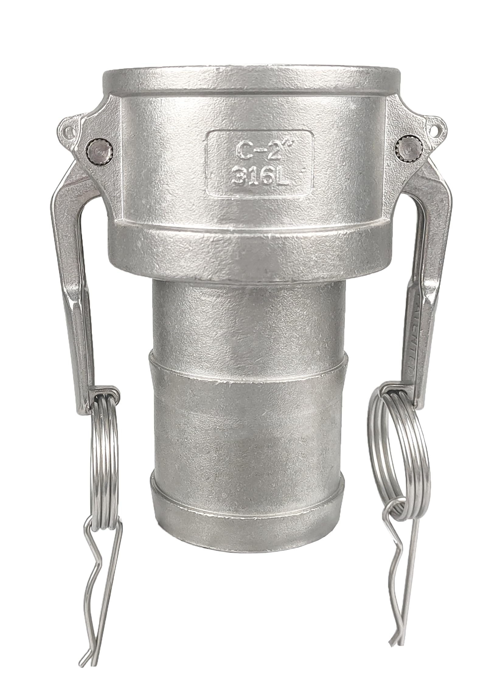 Kamlock Acoplamientos tipo C adaptador con boquilla de manguera (acero inoxidable, 4")
