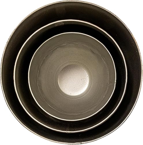 Miniatura 5 de Creative Co-Op Varias macetas redondas de metal con acabado envejecido, peltre, juego de 3