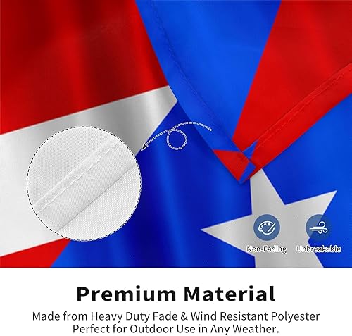 Miniatura 4 de Bandera de Venezuela y bandera puertorriqueña de Puerto Rico, bandera de 2 x 3 pies, bandera para exteriores, bandera de doble cara, bandera de