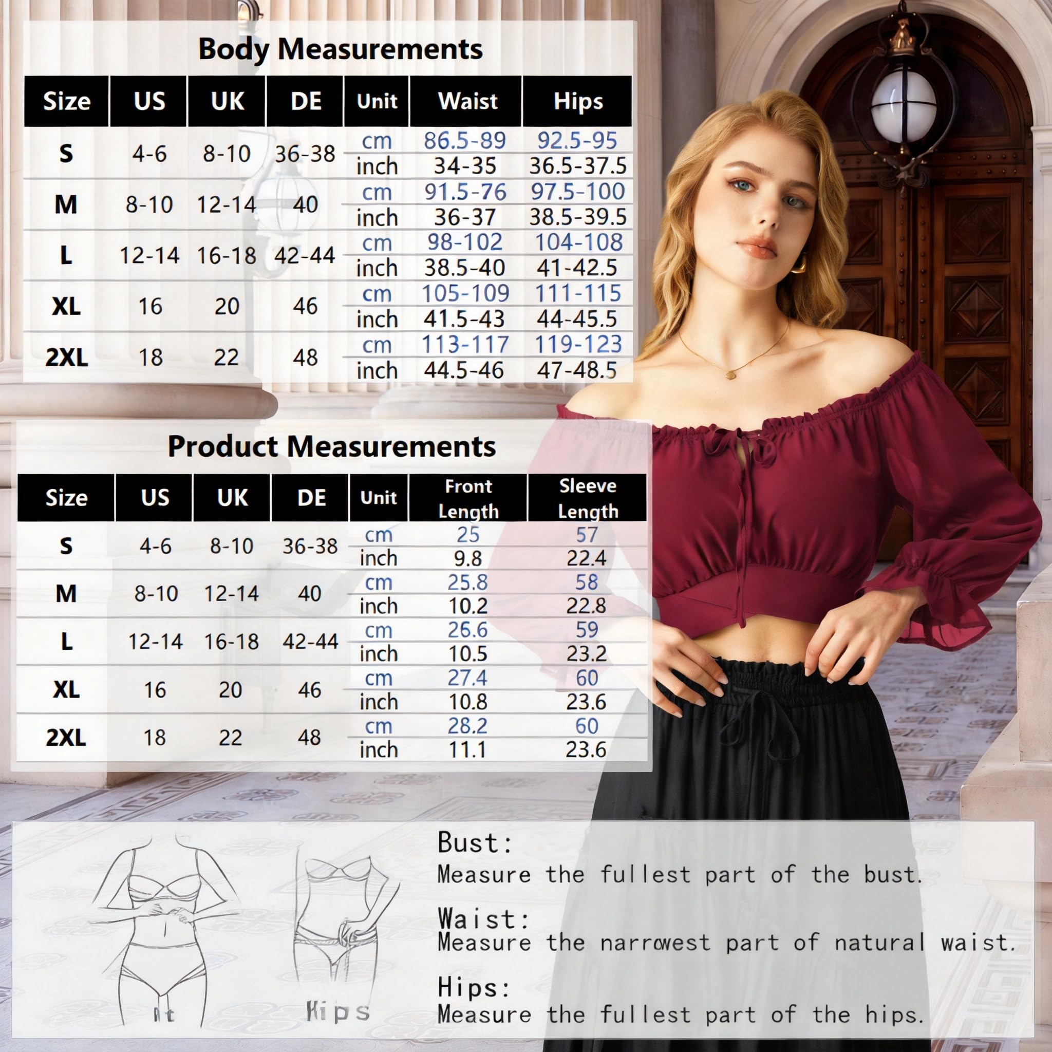 SCARLET DARKNESS Haut court médiéval pour femme, chemisiers rétro à épaules dénudées