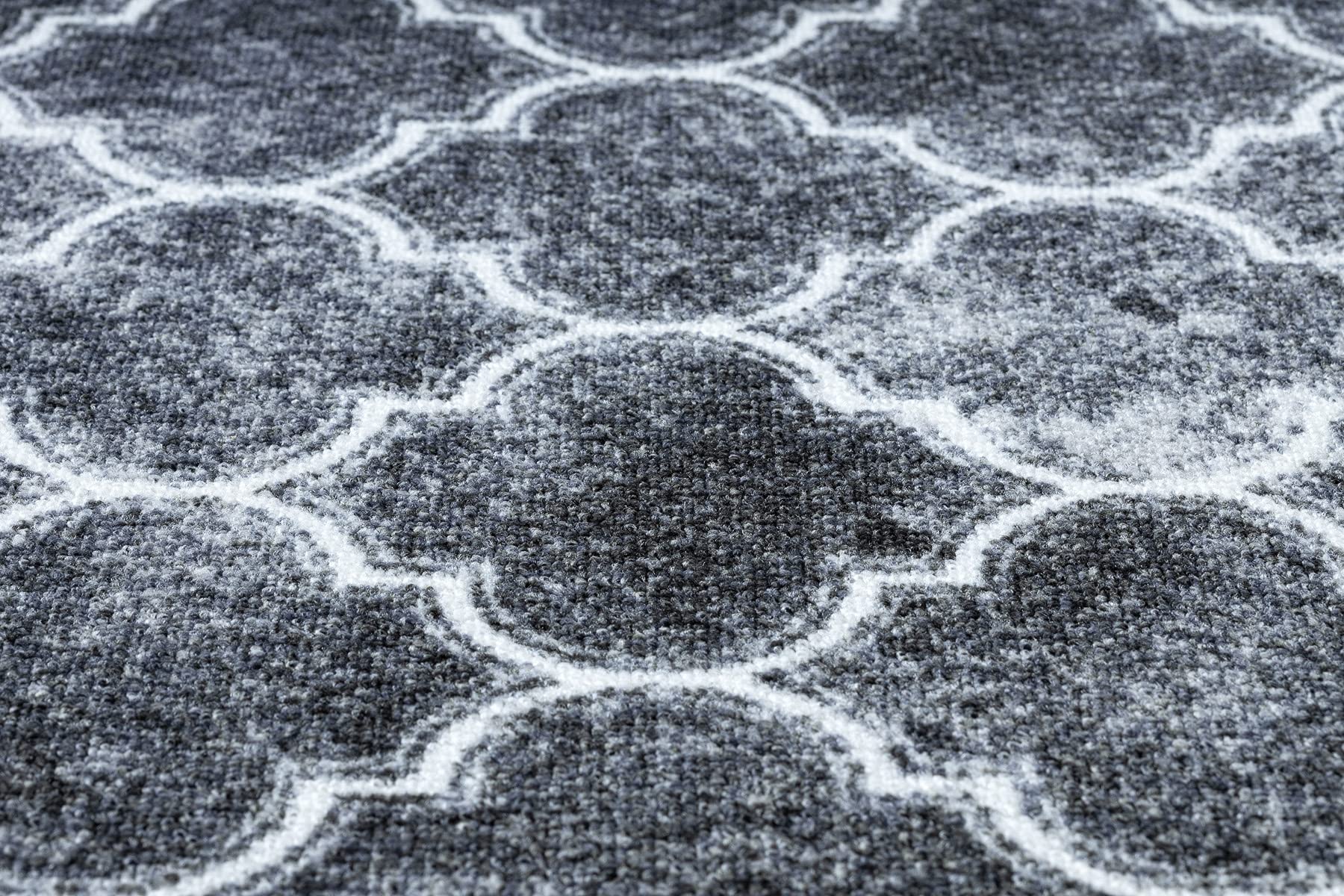 rugsx Nowoczesny chodnik antypoślizgowy do przedpokoju, kuchni, hali, szary 100 x 820 cm