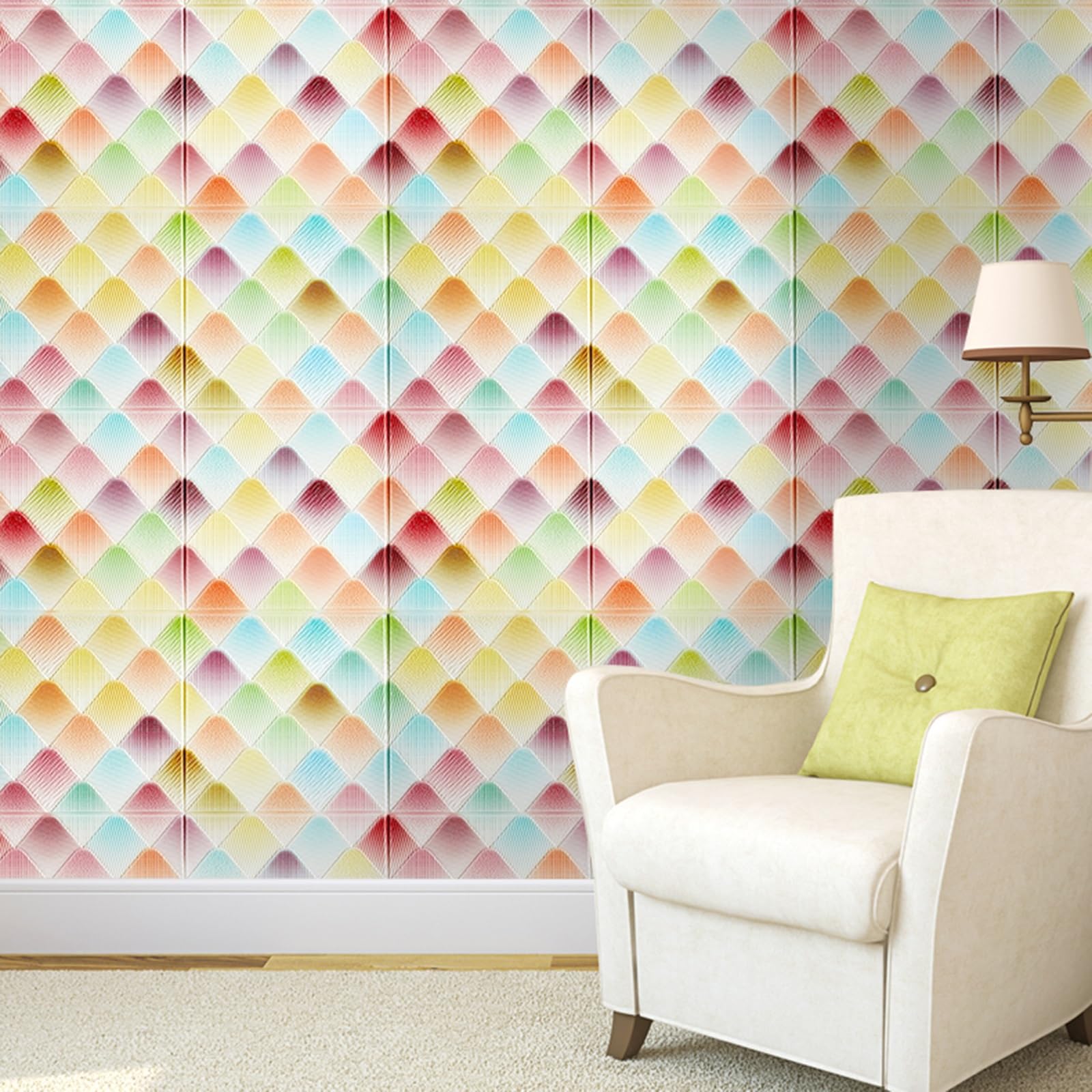 10 Paneles de Pared 26.4x27.6" Creativos Impermeables Y Autoadhesivos Panele Decorativos 3D Decoración Pared Moderna Y Gruesa para Interiores Corte Libre Insonoro E Inodoro