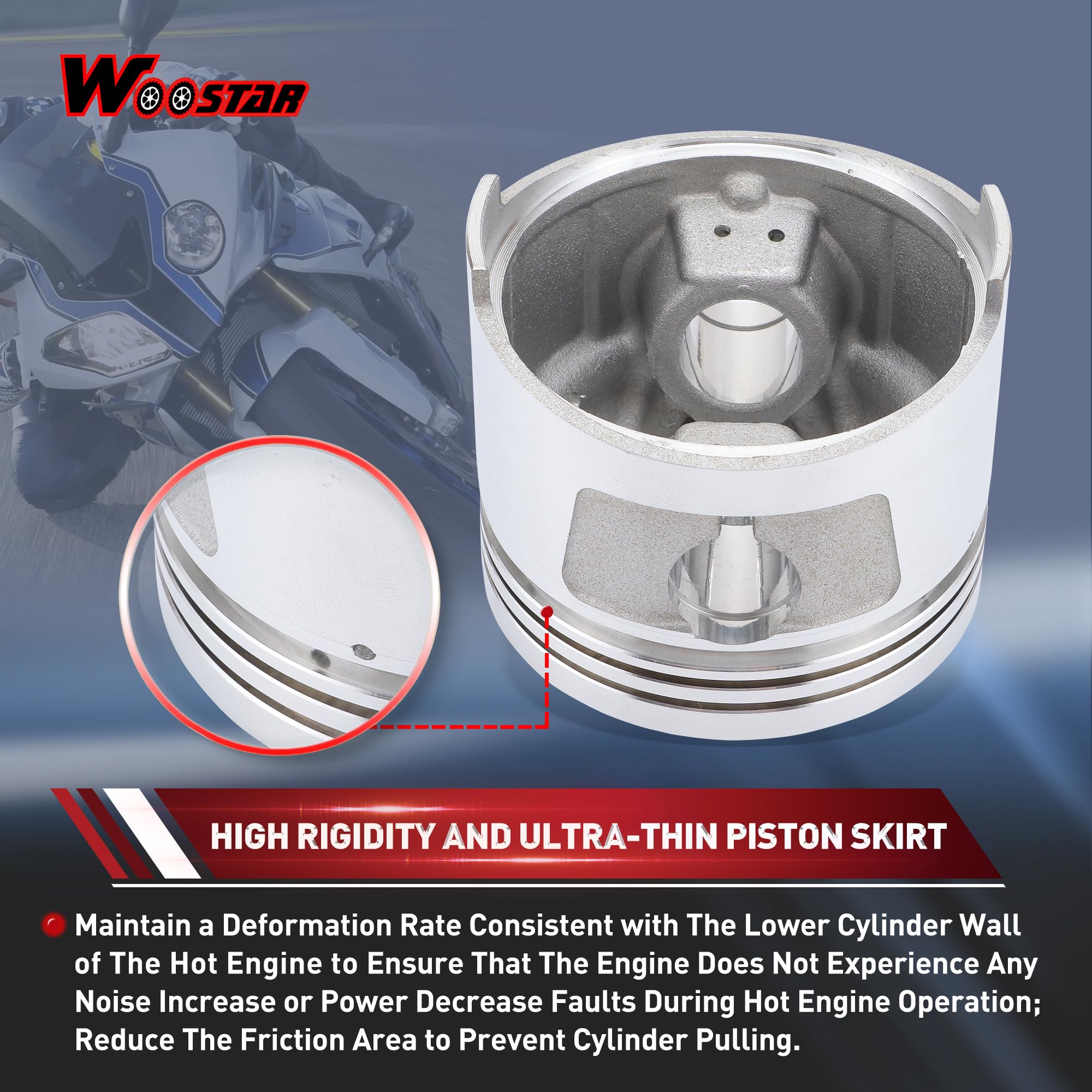 Amazon.fr : WOOSTAR Kit de Segments de Piston Remplacement pour CG150 Moteur  Vertical GY6 150cc Dirt Bike ATV Go Kart Cyclomoteur Scooter