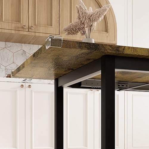 Miniatura 6 de Feonase - Juego de mesa de comedor de 7 piezas con 6 taburetes, mesa de cocina extensible de 63 pulgadas para 4-8 personas, juego de muebles para