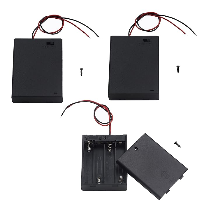 Buy LAMPVPATH (Pack of 3) 4 AA Battery Holder with Switch, 6V Battery