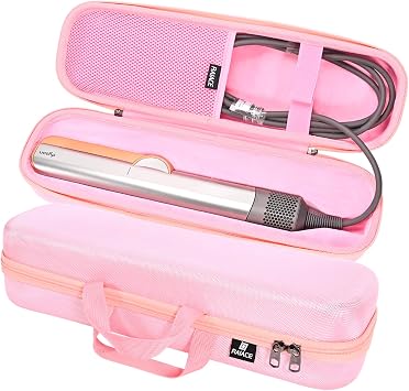 RAIACE Hard Carrying Case Compatible with dyson airstrait straightener, Travel Storage Bag. for sale is case only - Pink