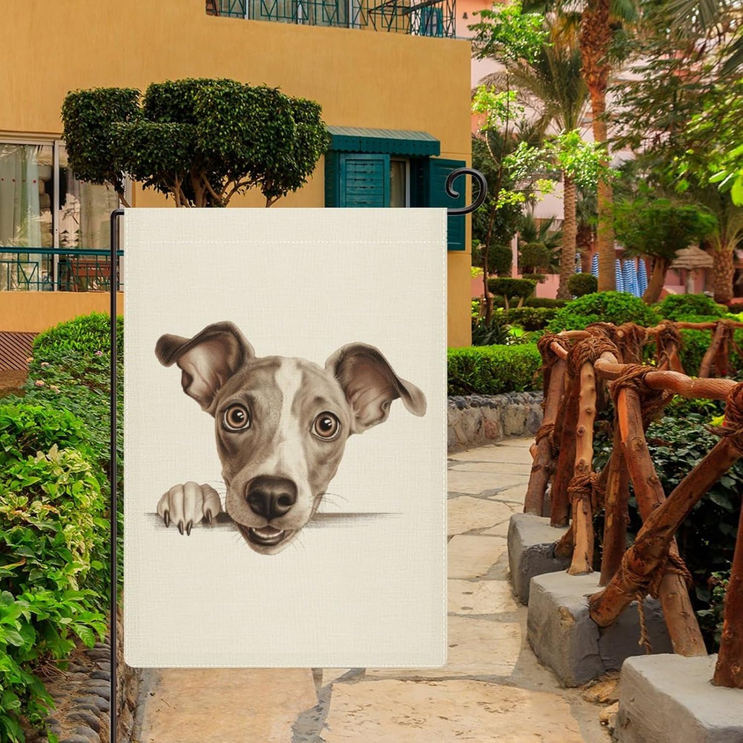 Italian Greyhound Garden Flag 28×40 Inch Double Sided Dog Mom Gift Welcome Flag for Outside Yard Decorations Banners Holiday Party Decor Burlap Yard Flag