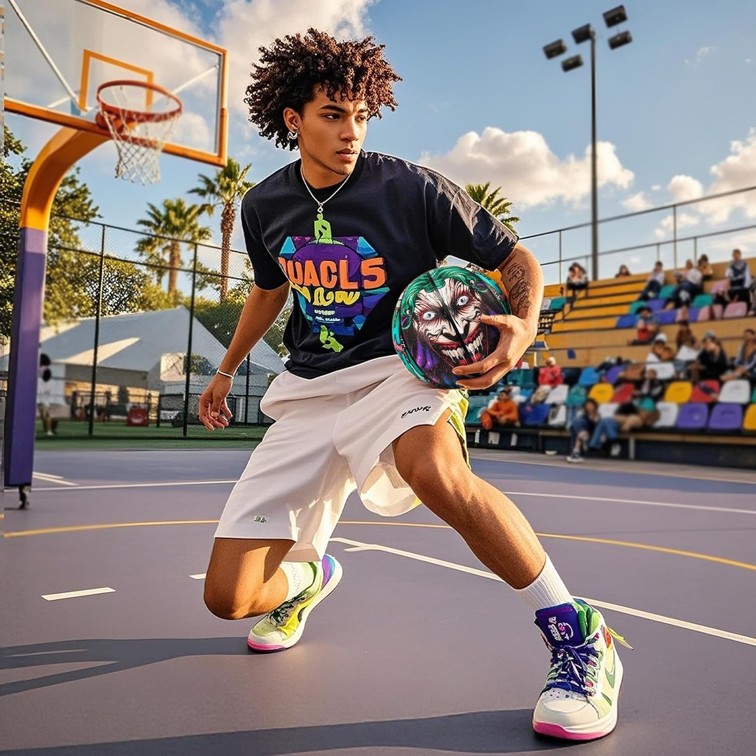 Kuangmi Unique Street Basketball, Men's Official Size 7 29.5", Made for Outdoor & Indoor Basketball Games