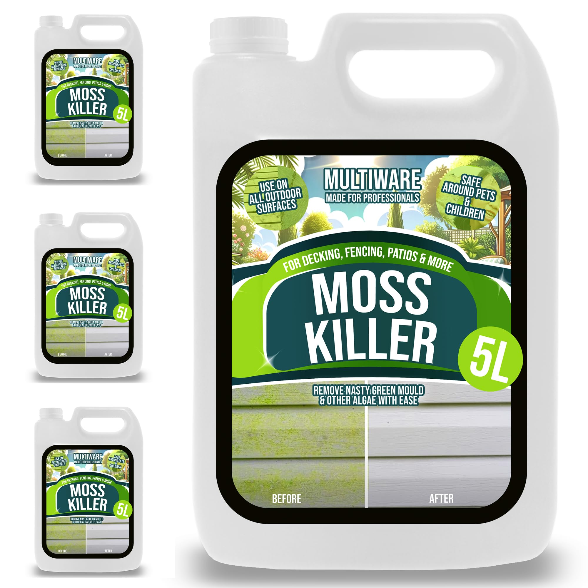 MultiWare Patio Cleaner | Moss Killer For Paths And Drives | Algae Remover | Spray And Walk Away Patio Cleaner | Spray And Leave | Safe To Use With Pets | 5L Makes 20L (4)