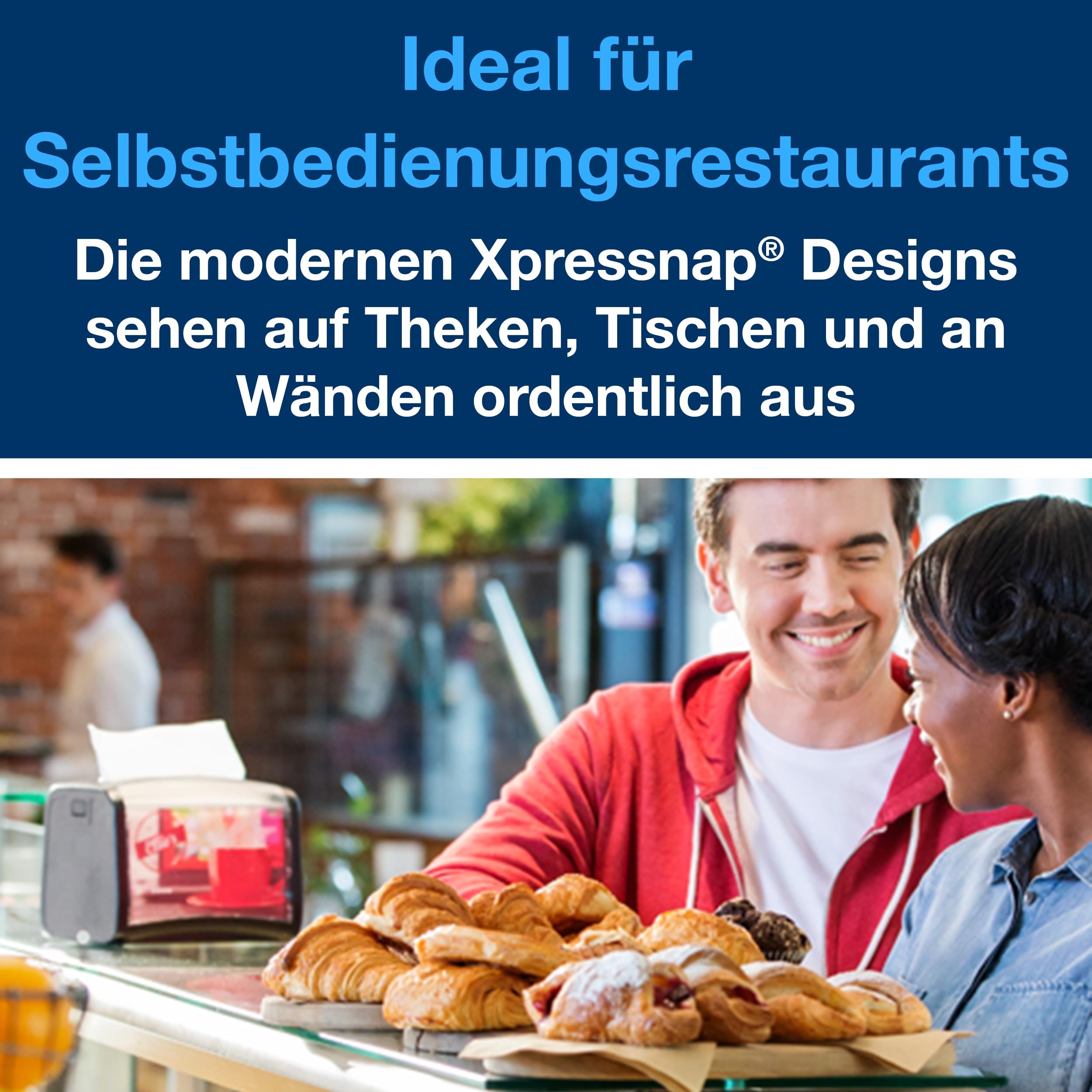 Tork 10840 Xpressnap Spenderserviette unbedruckt / Weiße Papierserviette für Serviettenspender N4 / 8x1125 Stück