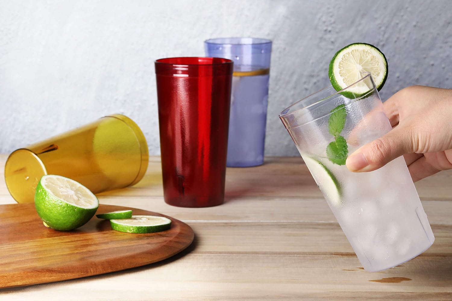 New Star Foodservice Restaurant-Grade Polycarbonate Beverage Tumblers, 16 oz, Red, Set of 12 - Image 7