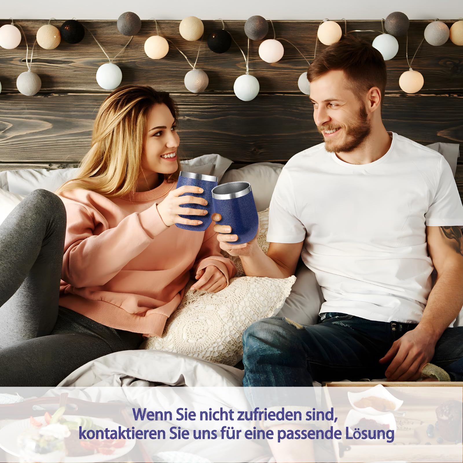Volhoply 12oz Edelstahl Weinbecher mit Deckel Bulk 8 Pack,Doppelwandige Vakuum stiellose Weingläser,Wiederverwendbare Metall Reise Kaffeebecher mit Strohhalm,Isolierte Tassen Geschenke (Mix,8)