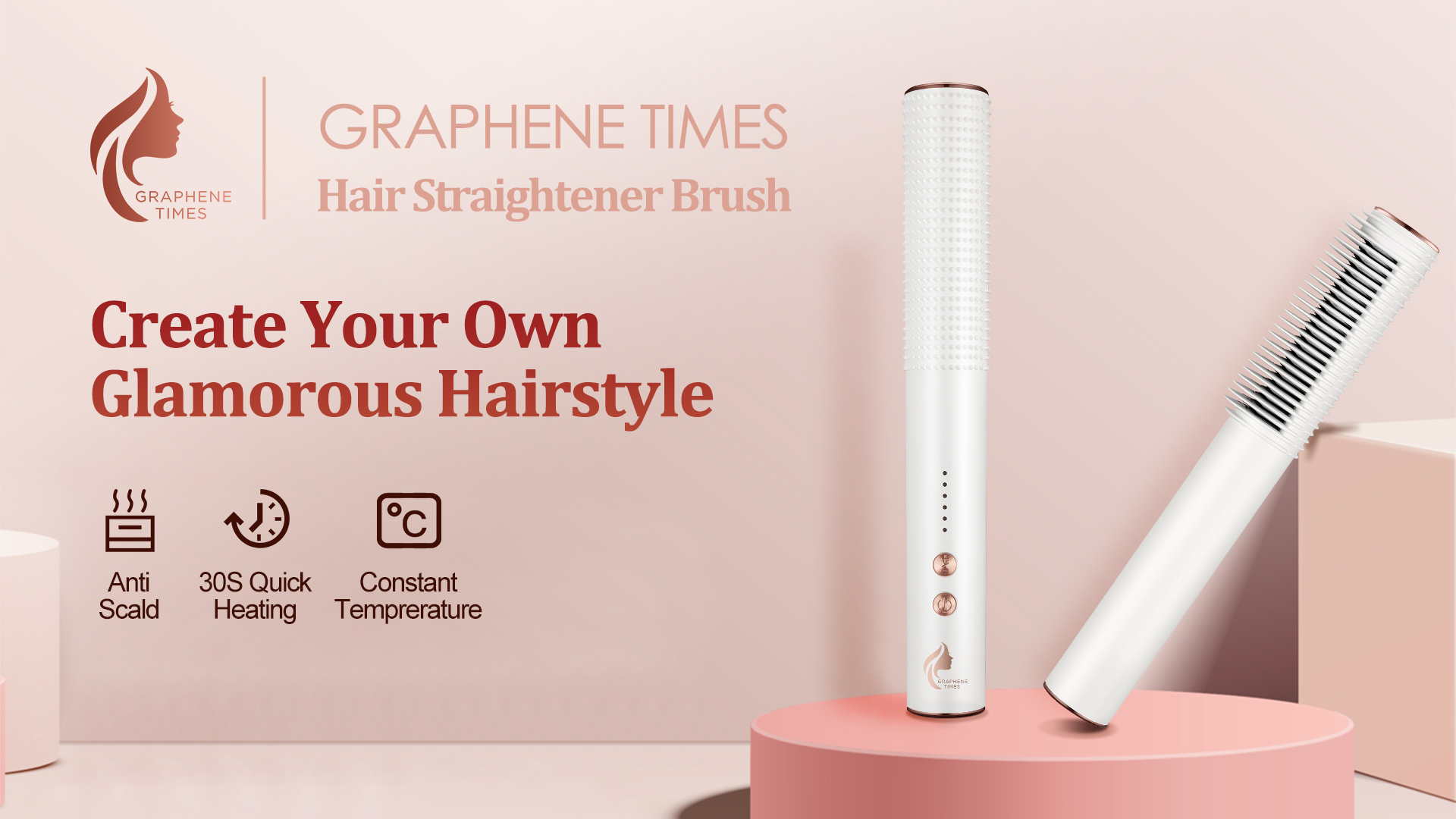 Amazon.com : Hair Straightener Brush, 2-in-1 Hair  display picture 3