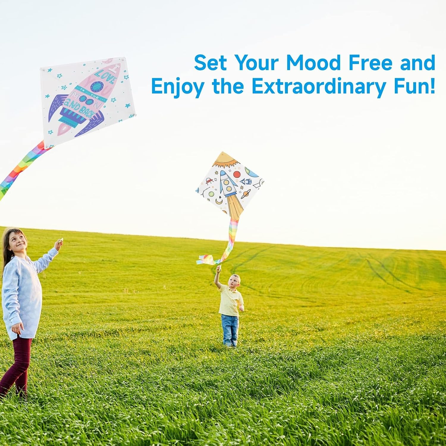 DIY Blank Kites for Kids, Bulk Kites for DIY Decorating Coloring, Kite Making Craft Kit with 10 Hand Grips with 98ft String, Easy to Fly Kite for Kids Aged 4+ Outdoor Activities image 2