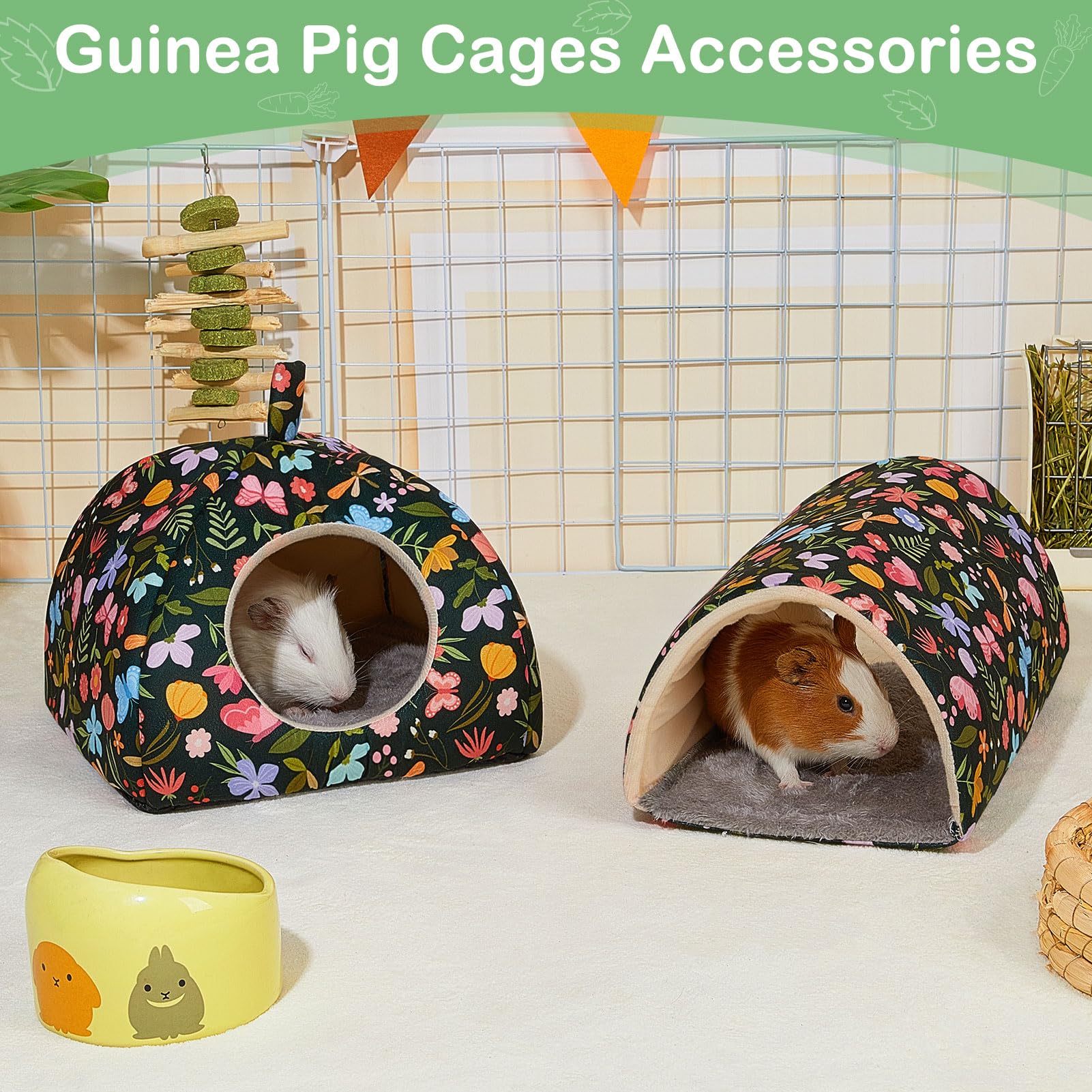 Hedgeink Guinea Pig House & Tunnel Set - Cuddly House & Toy for Rabbits Guinea Pigs, Ferrets and Other Small Animals - Image 2