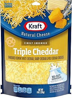 Kraft Finely Shredded Natural Triple Cheddar Shredded Cheese (8 oz Pouch)