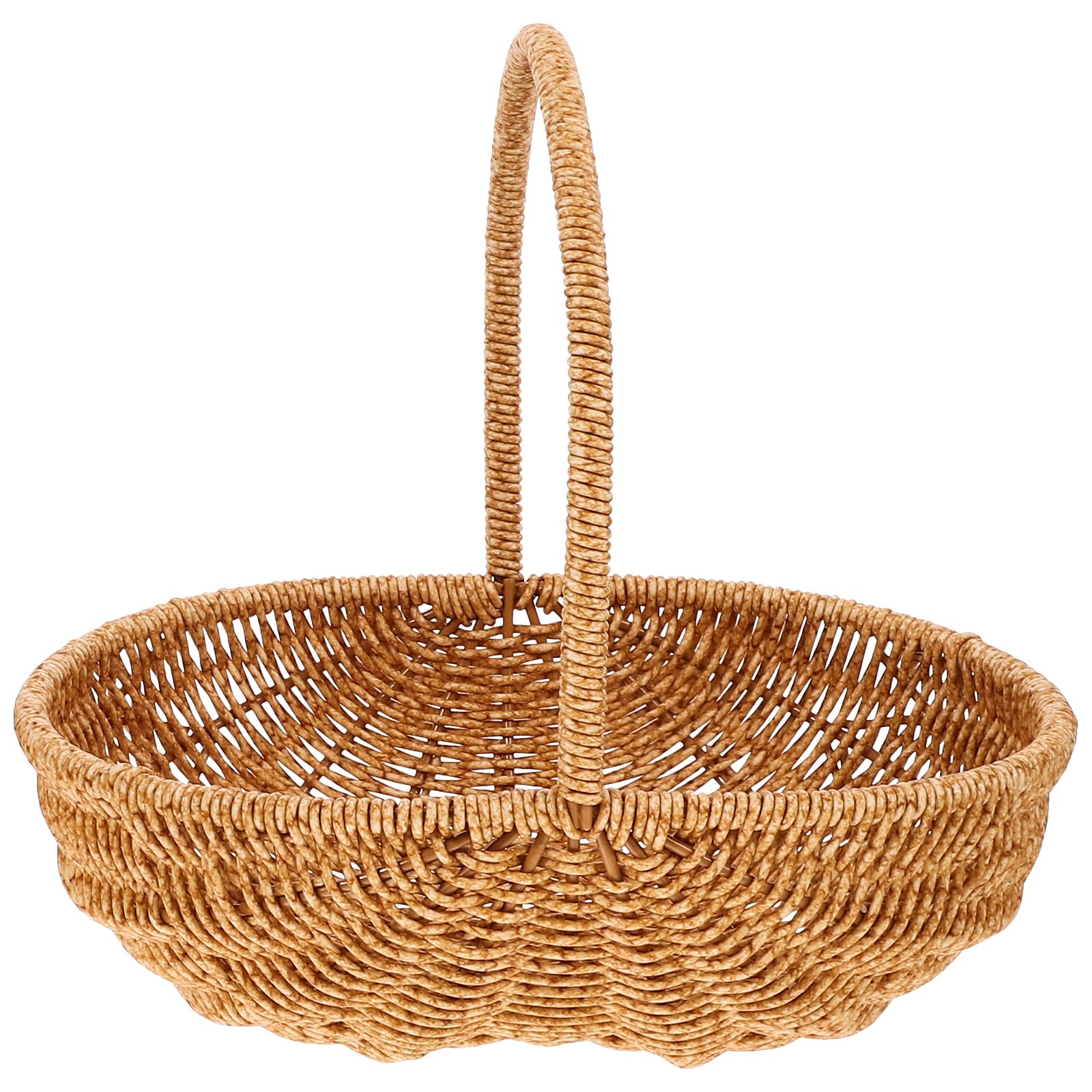 INOOMP Kleiner Weidenkorb Mit Griff Handgeflochtener Erntekorb Blumenkorb Aus Weide Geschenkkorb Für Picknick Obst Ostern Süßigkeitenkorb Für Hochzeit Party Dekoration 27 Cm
